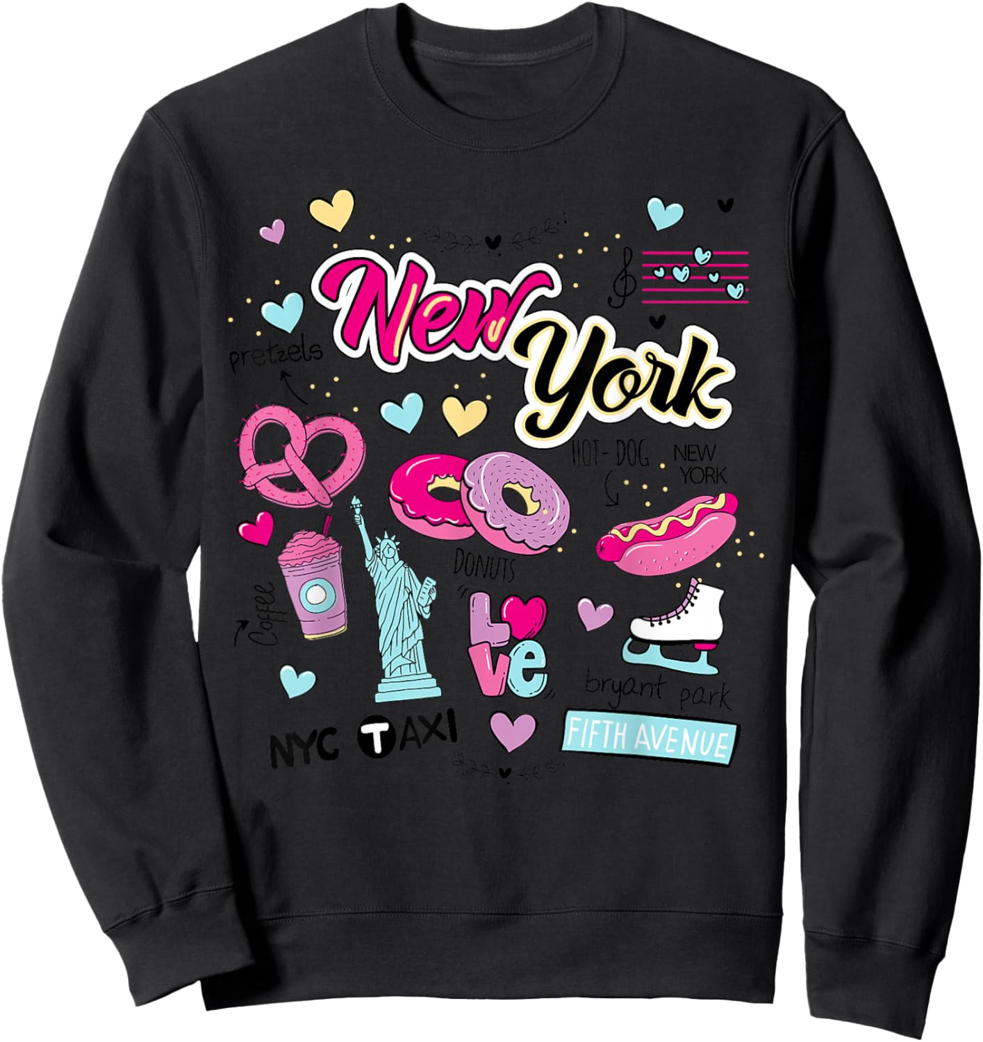 I Love New York New York City Illustration Graphic Designs Sweatshirt - Sweatshirt | Black