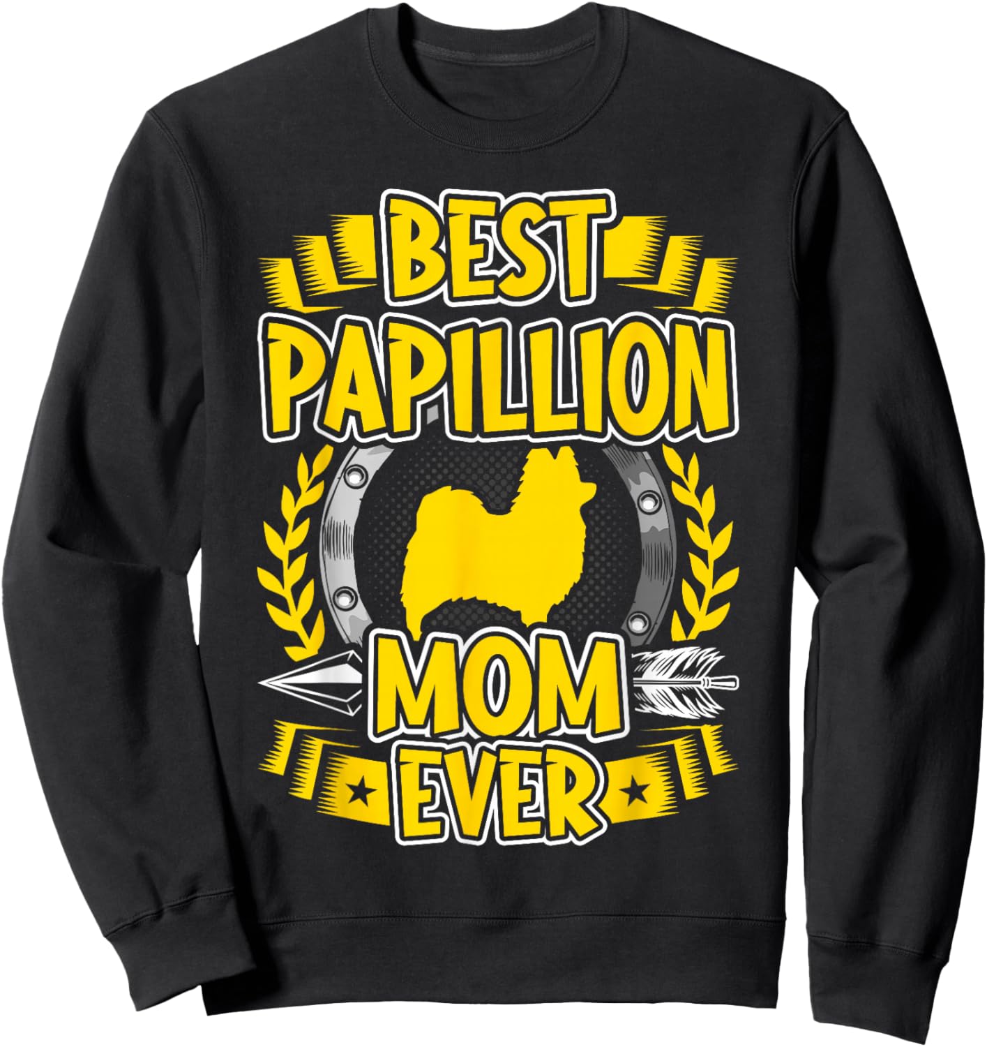 Best Papillion Dog MOM Ever Lover Sweatshirt - Sweatshirt | Black