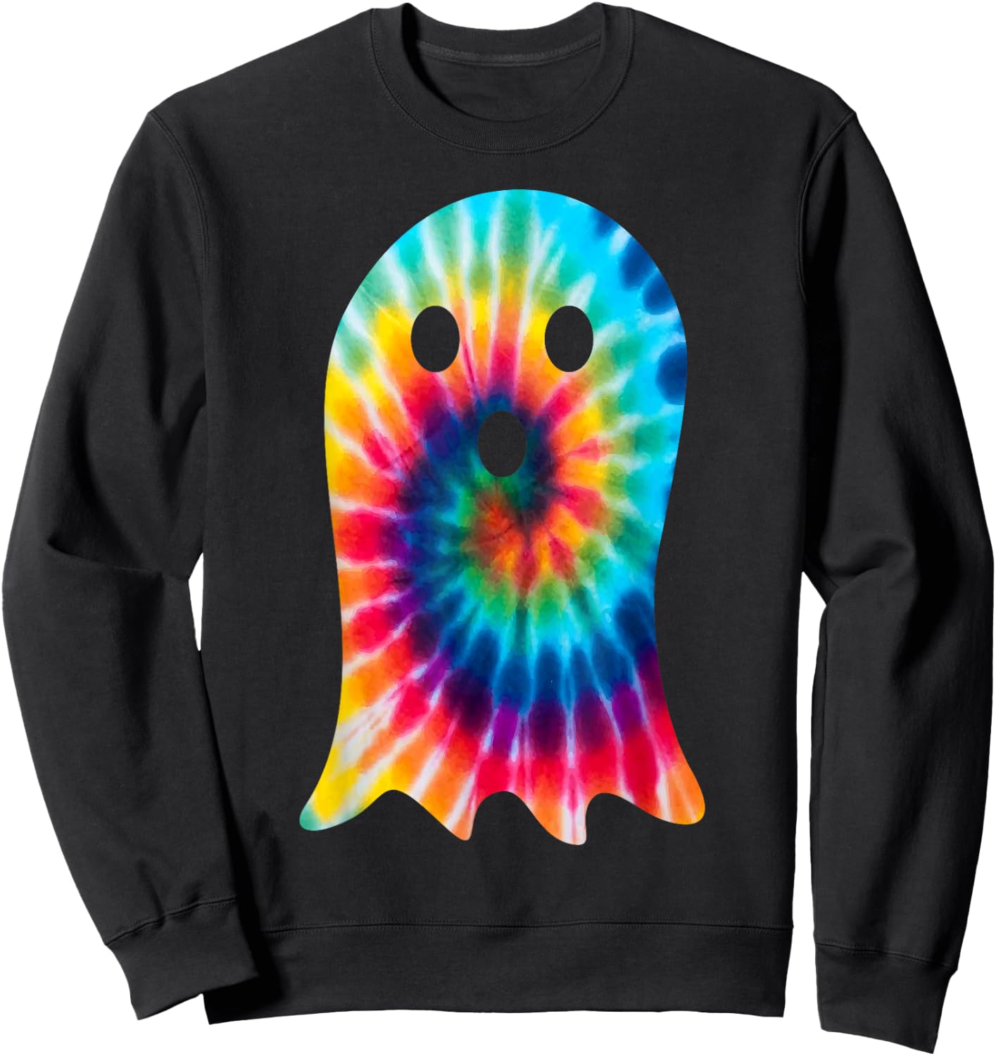 Funny Group Matching Tie Dye Ghost Costume Halloween Party Sweatshirt - Sweatshirt | Black