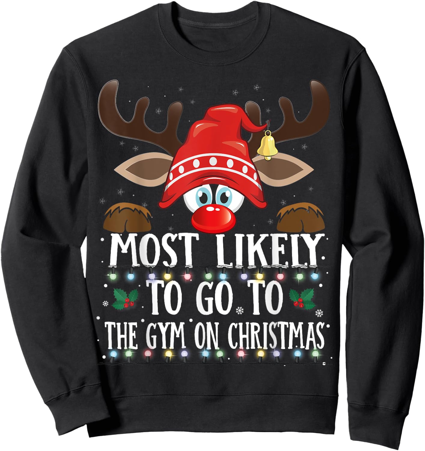 Christmas Matching Most Likely To Go To The Gym PJS Sweatshirt - Sweatshirt | Black