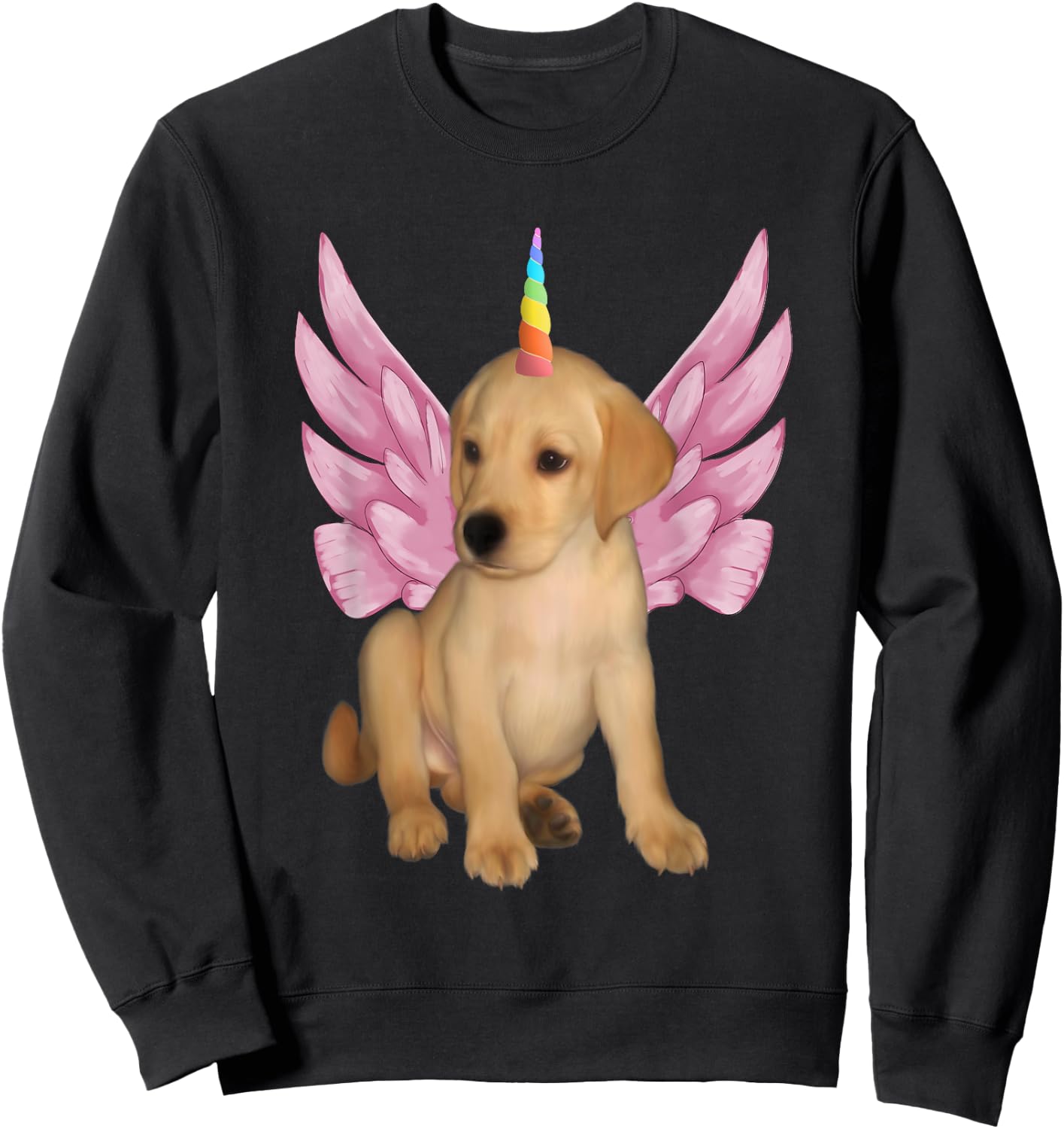 Cute Unicorn Pegasus Unipeg Puppy Sweatshirt - Sweatshirt | Black