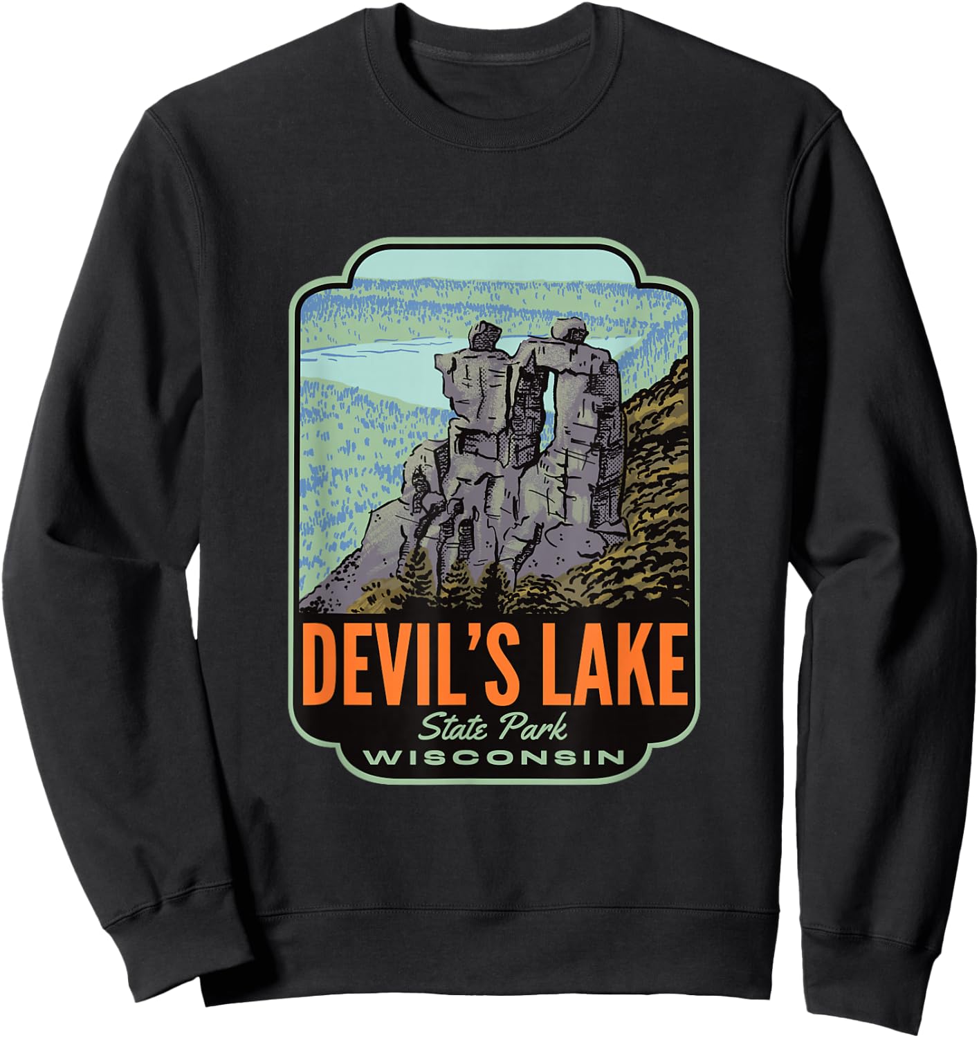 Devil's Lake State Park Wisconsin Sweatshirt - Sweatshirt | Black