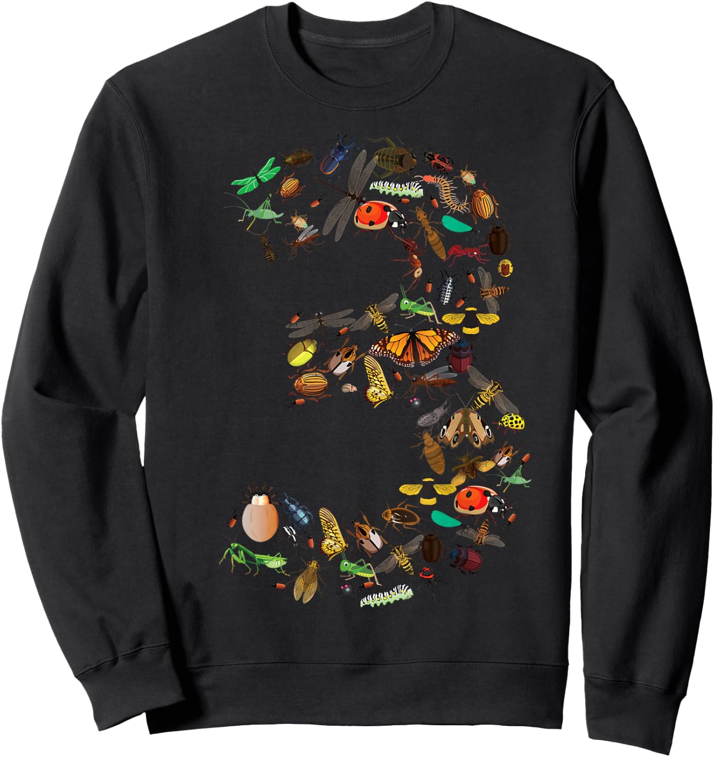 Funny Bugs 3rd Birthday Gift | Cute 3 Years Old Toddler Kid Sweatshirt - Sweatshirt | Black