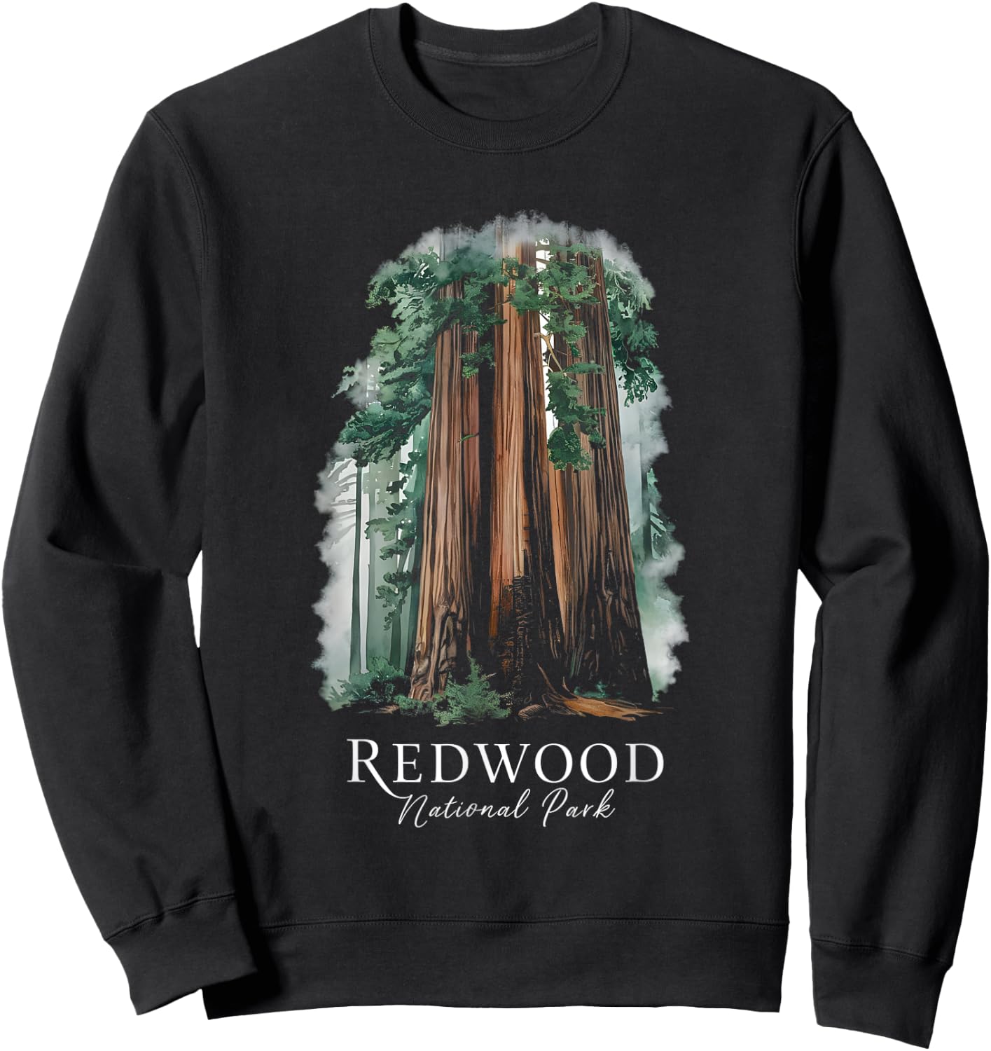 Redwood National Park Souvenir California Outdoors Nature Sweatshirt - Sweatshirt | Black