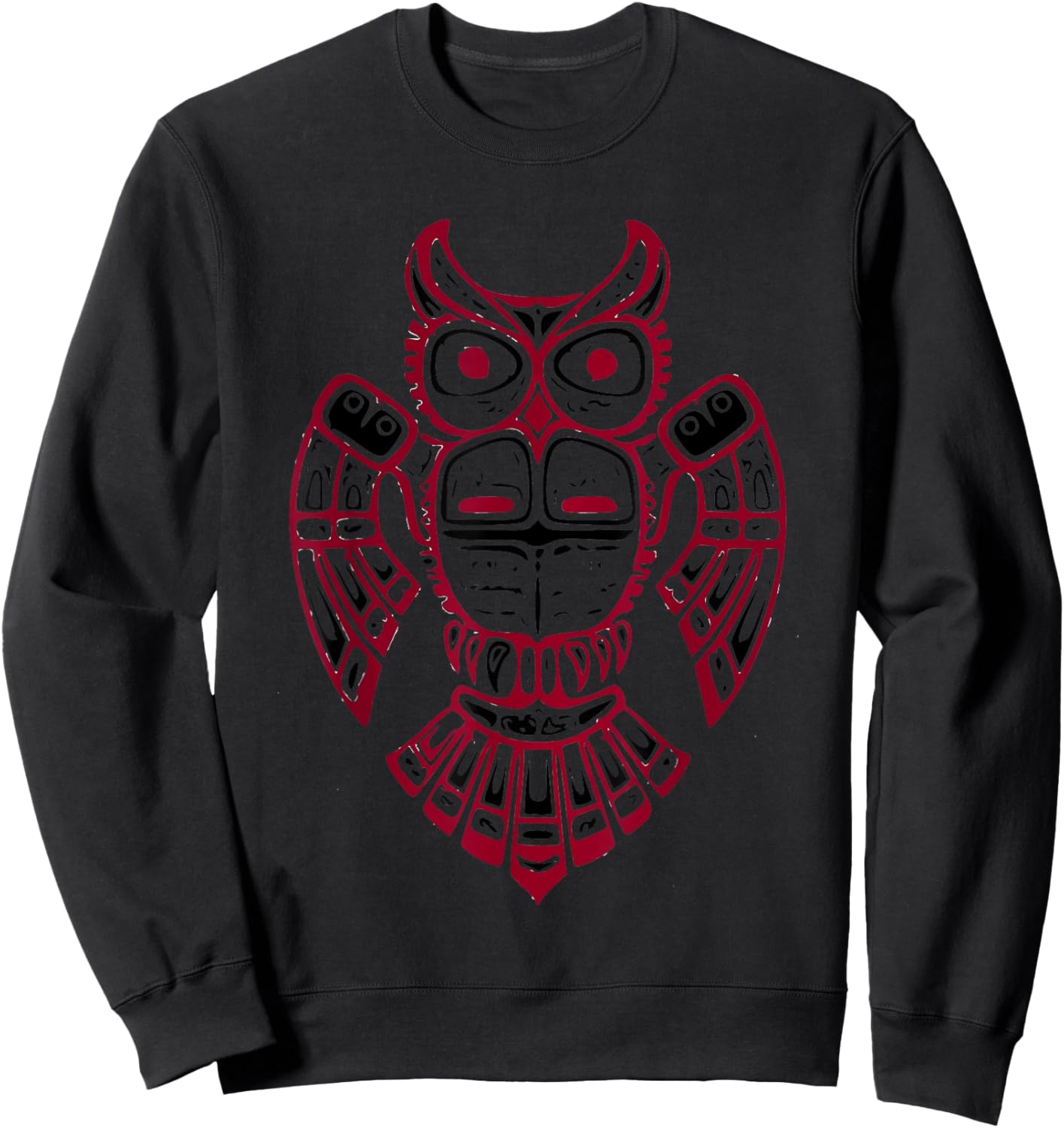 Pacific Northwest tribe art Indian Tlingit Tribal Owl Spirit Sweatshirt - Sweatshirt | Black