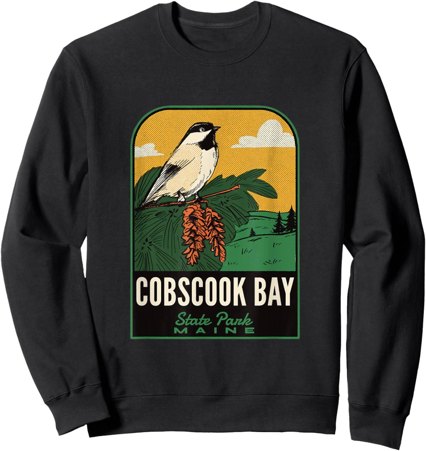 Cobscook Bay State Park Maine Vintage Travel Sweatshirt - Sweatshirt | Black