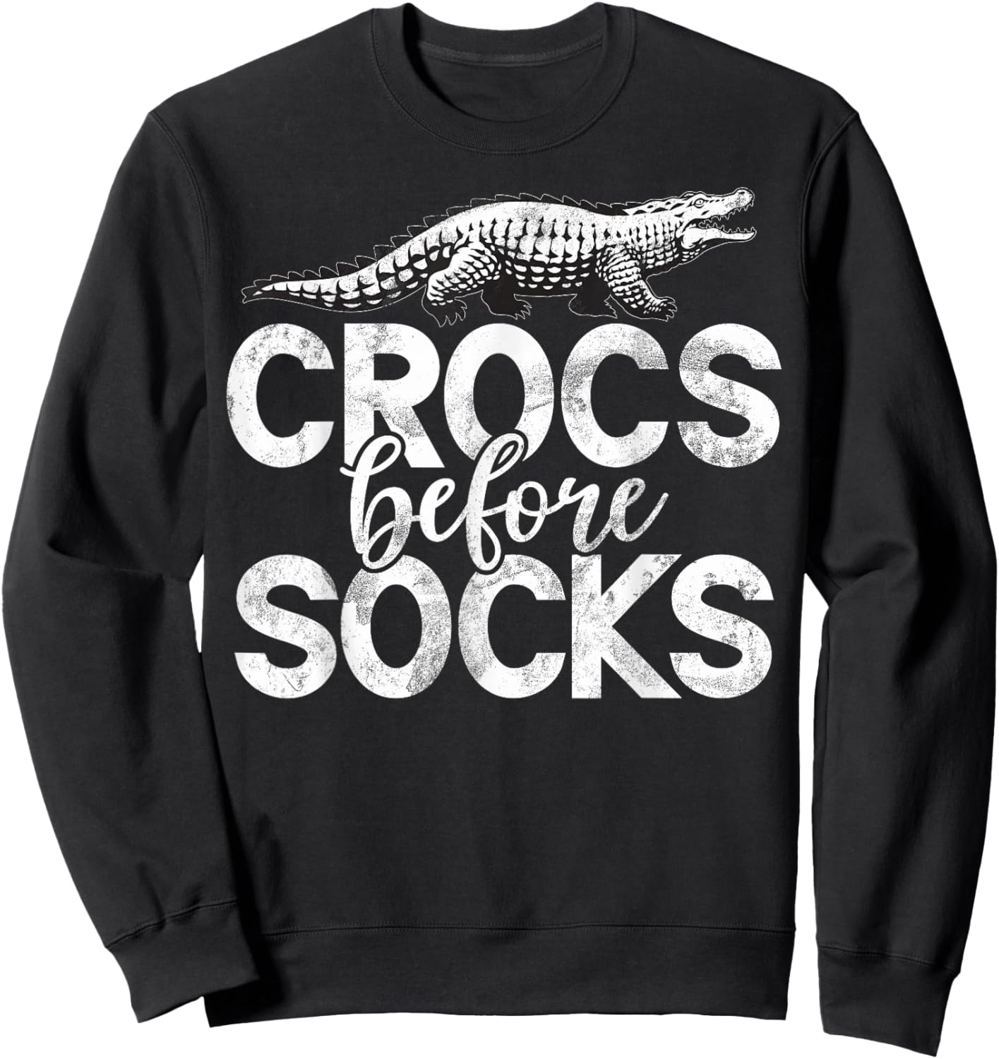 Crocs Before Socks Crocodile Sweatshirt - Sweatshirt | Black