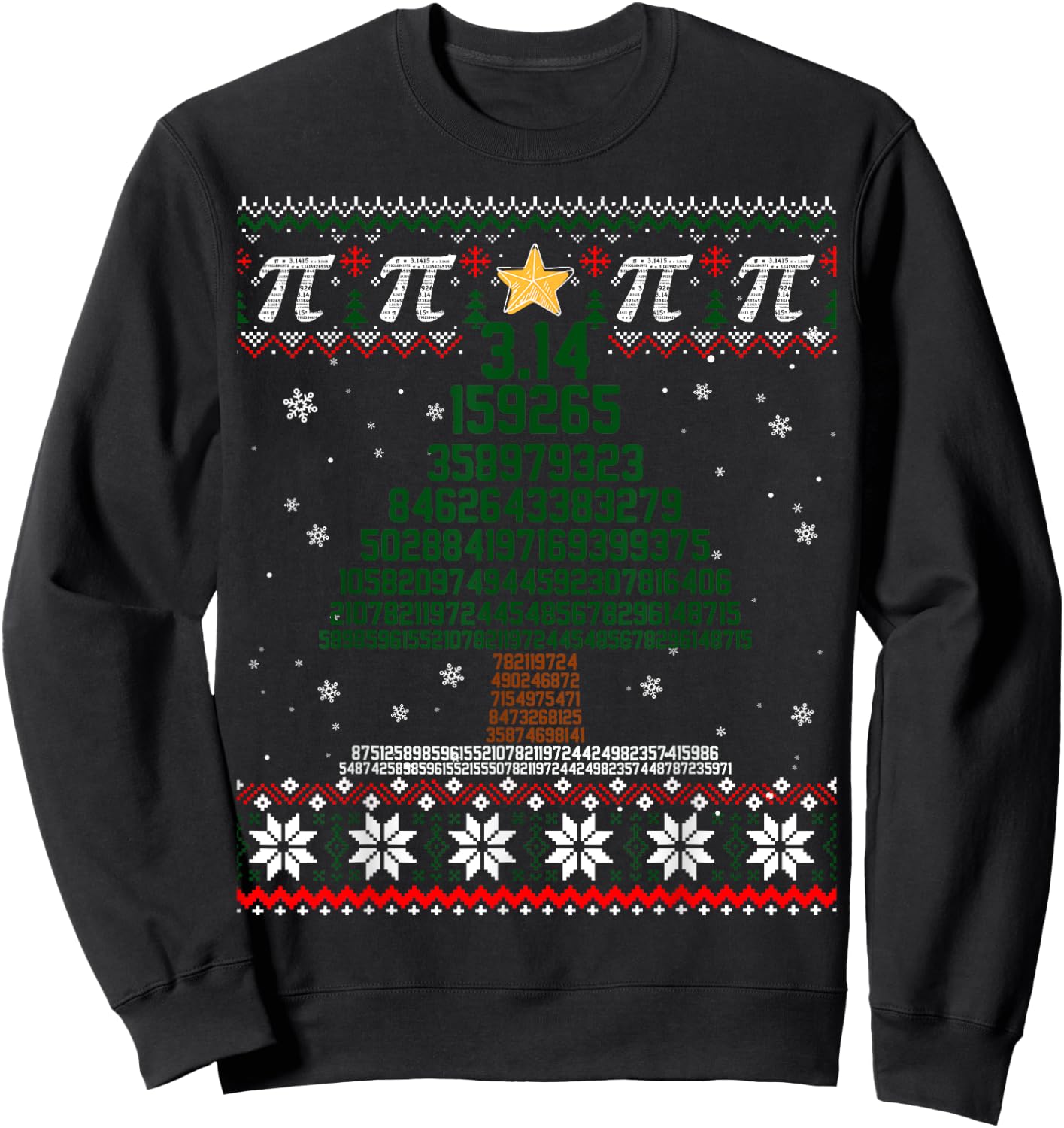 Funny Pi Tree Christmas Math Teacher Ugly Sweater Men Women Kids Sweatshirt - Sweatshirt | Black