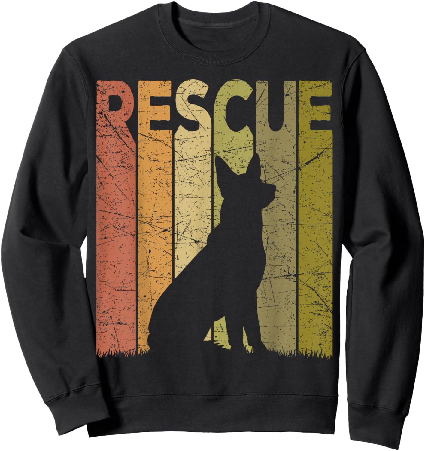 Dog Rescue Vintage Dog Rescuer Retro Dog Rescue Sweatshirt - Sweatshirt | Black