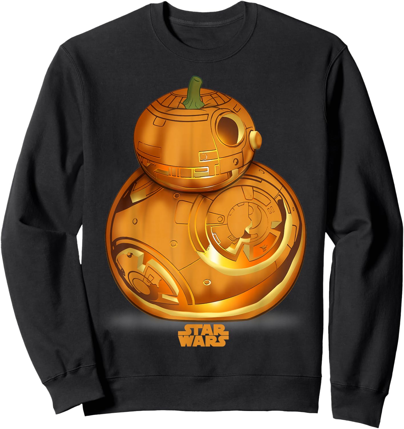 Star Wars The Force Awakens BB-8 Carved Pumpkin Halloween Sweatshirt - Sweatshirt | Black