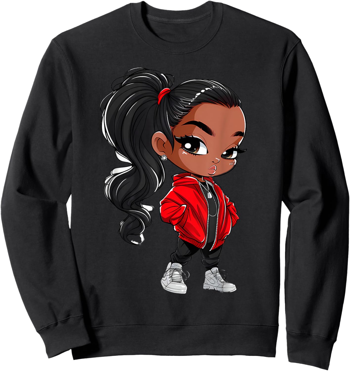 Black Queen Melanin Sistas Women Curly Afro American Sweatshirt - Sweatshirt | Black