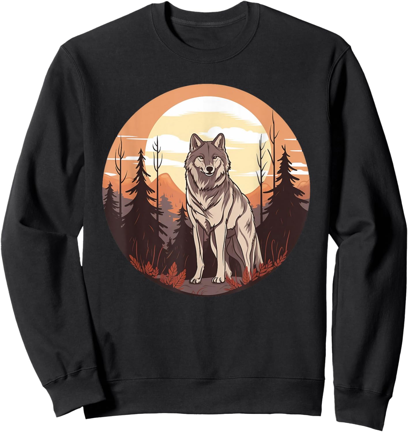 Wolf In The Forest I Kids Wolf Sweatshirt - Sweatshirt | Black