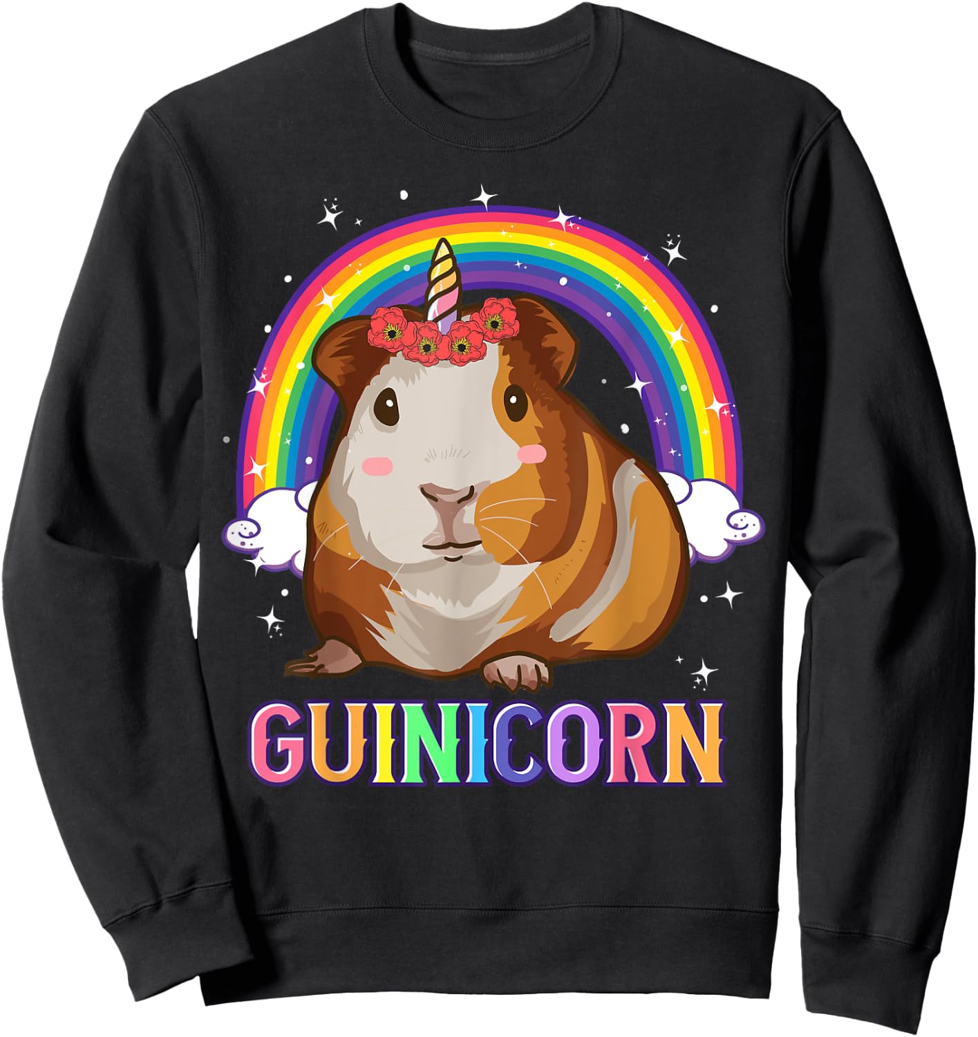 Guinea Pig Shirts For Girls Guinea Pig Unicorn Guinicorn Sweatshirt - Sweatshirt | Black