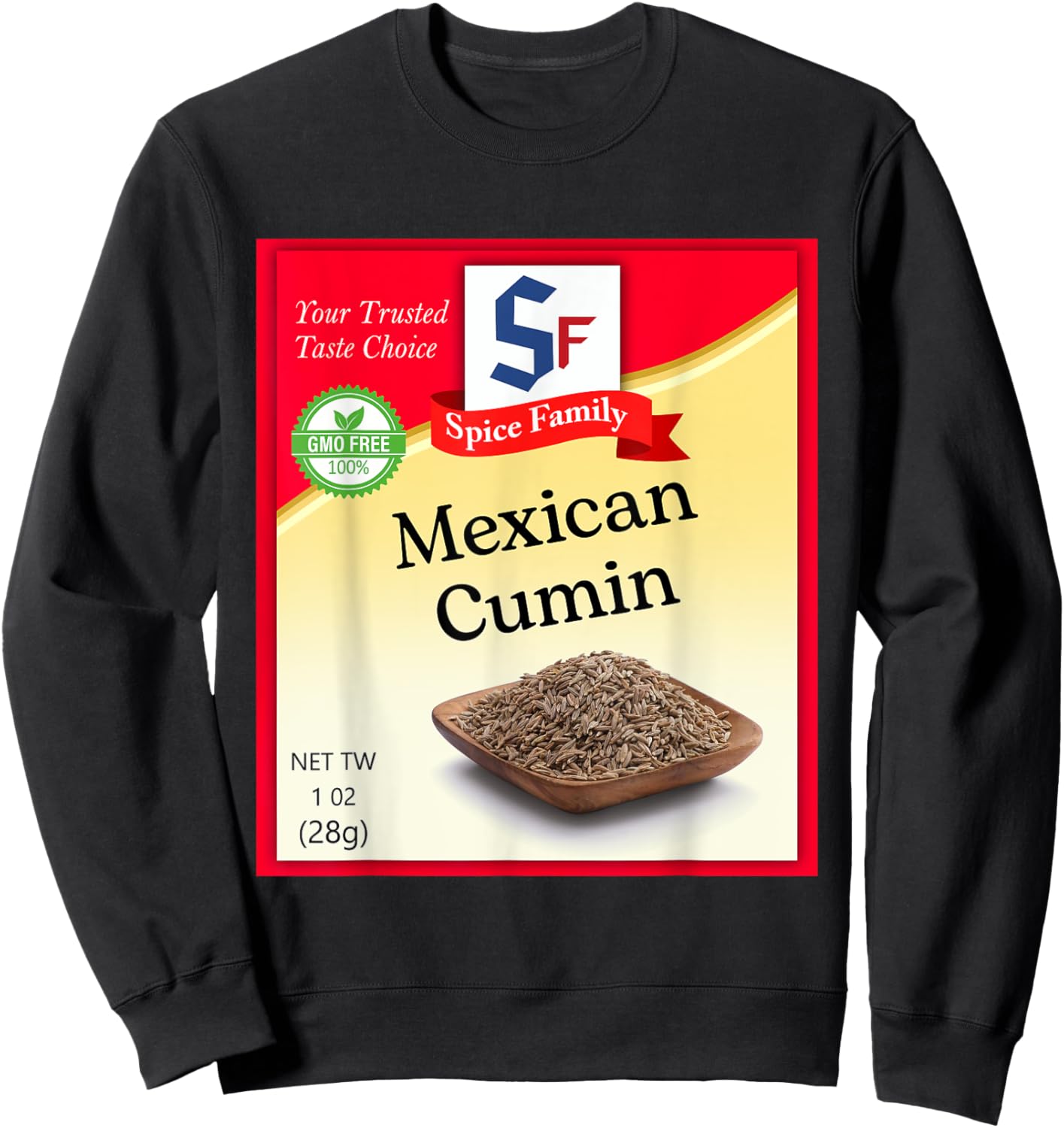 Mexican Cumin Condiment Costume Holiday Spice Costumes Sweatshirt - Sweatshirt | Black