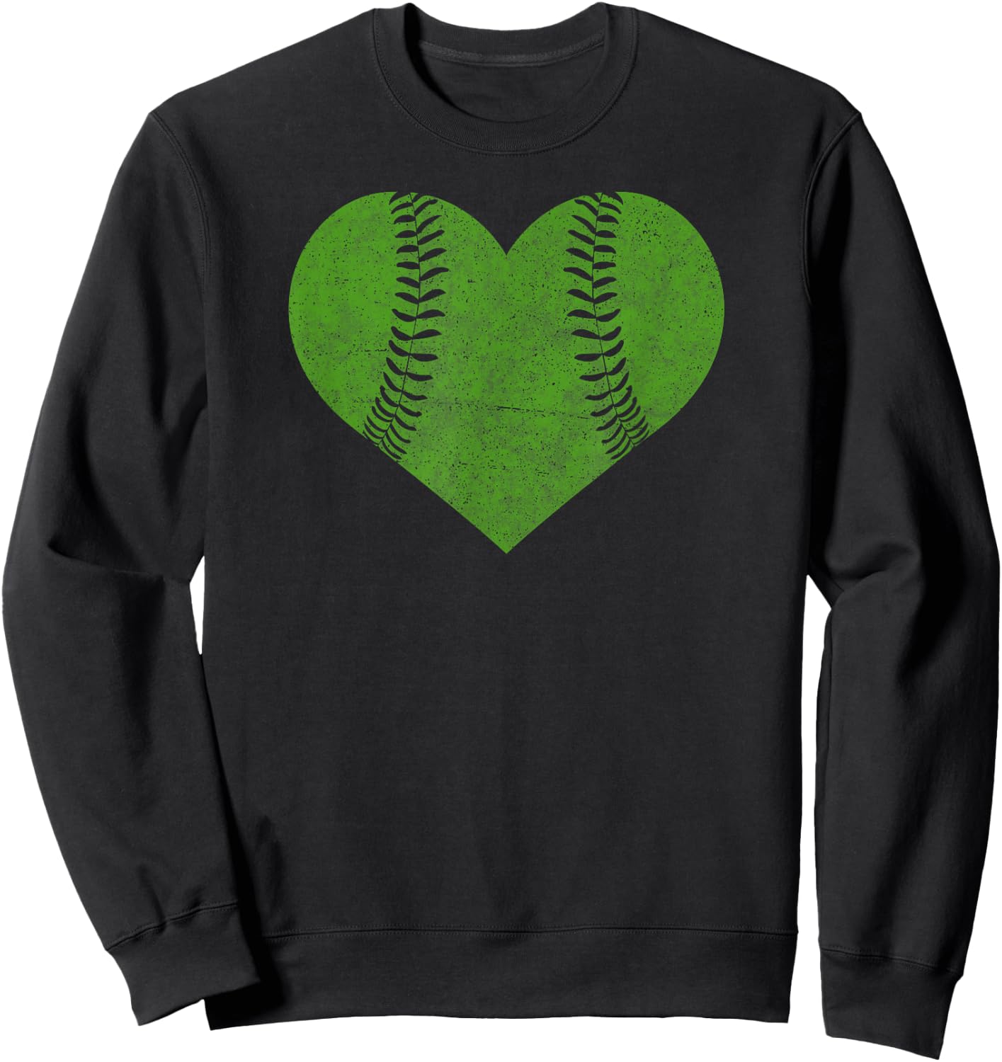 Baseball Heart Shirt Softball Mom Matching Team Gift Green Sweatshirt - Sweatshirt | Black