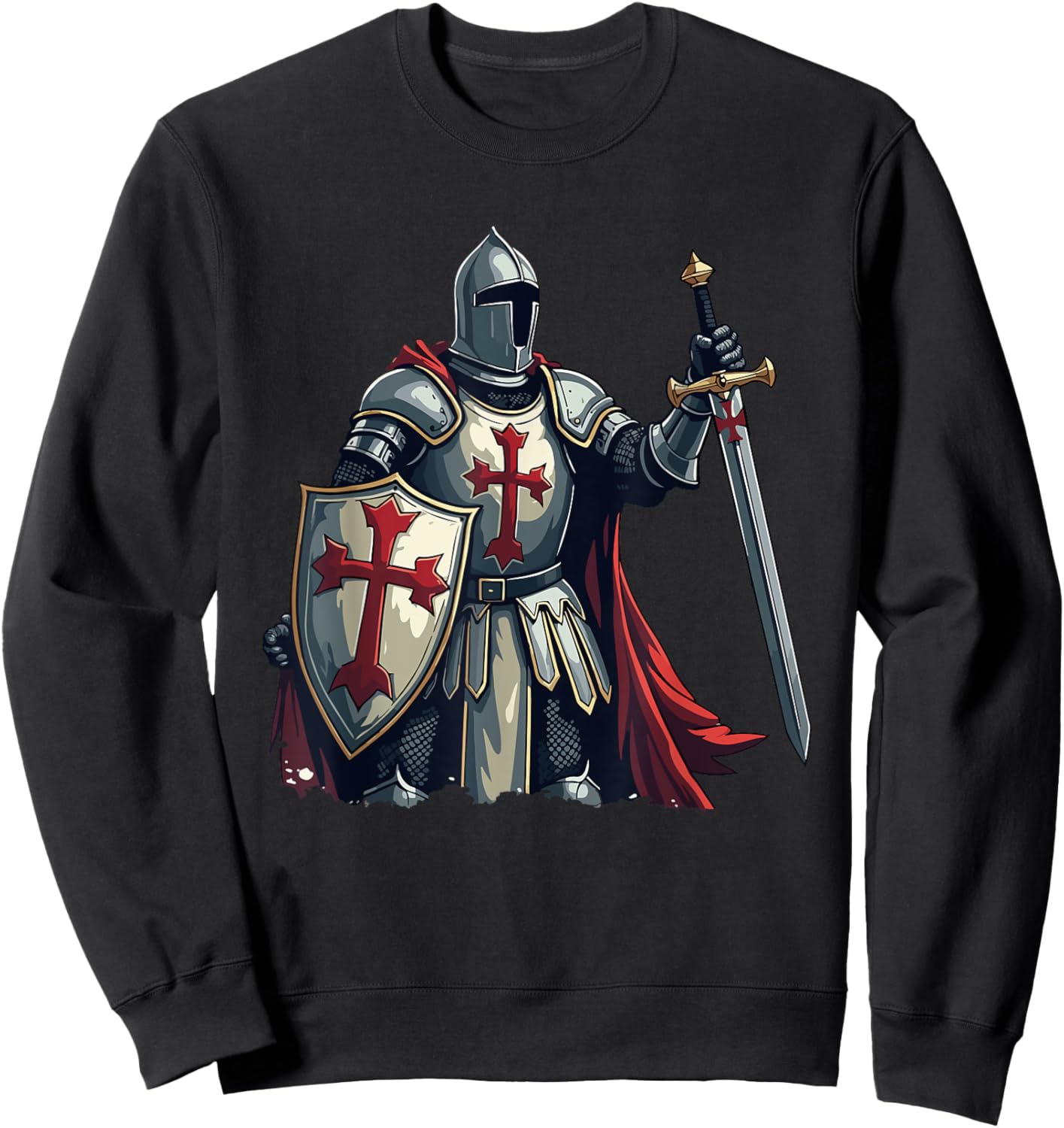 Templar Knight, Warrior & Crusader Sweatshirt - Sweatshirt | Black