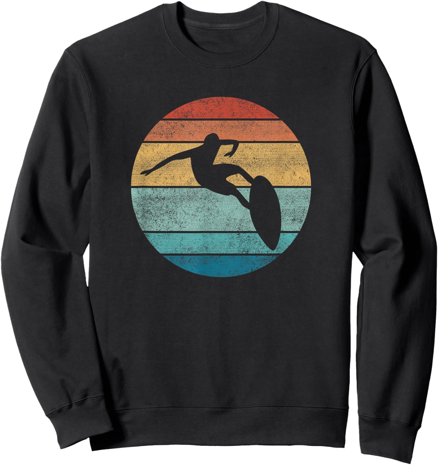 Surfing Surfboard Vintage Retro Surfboarder Surfer Beach Men Women Girls Kids Sweatshirt - Sweatshirt | Black