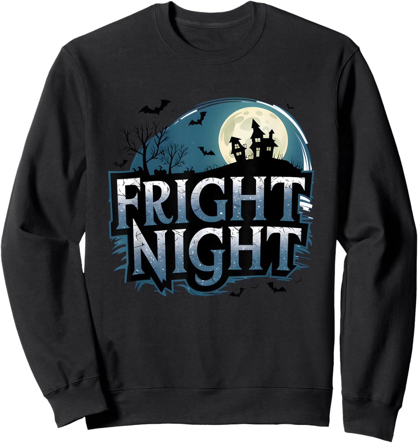 Fright Night Halloween Haunted House Sweatshirt - Sweatshirt | Black