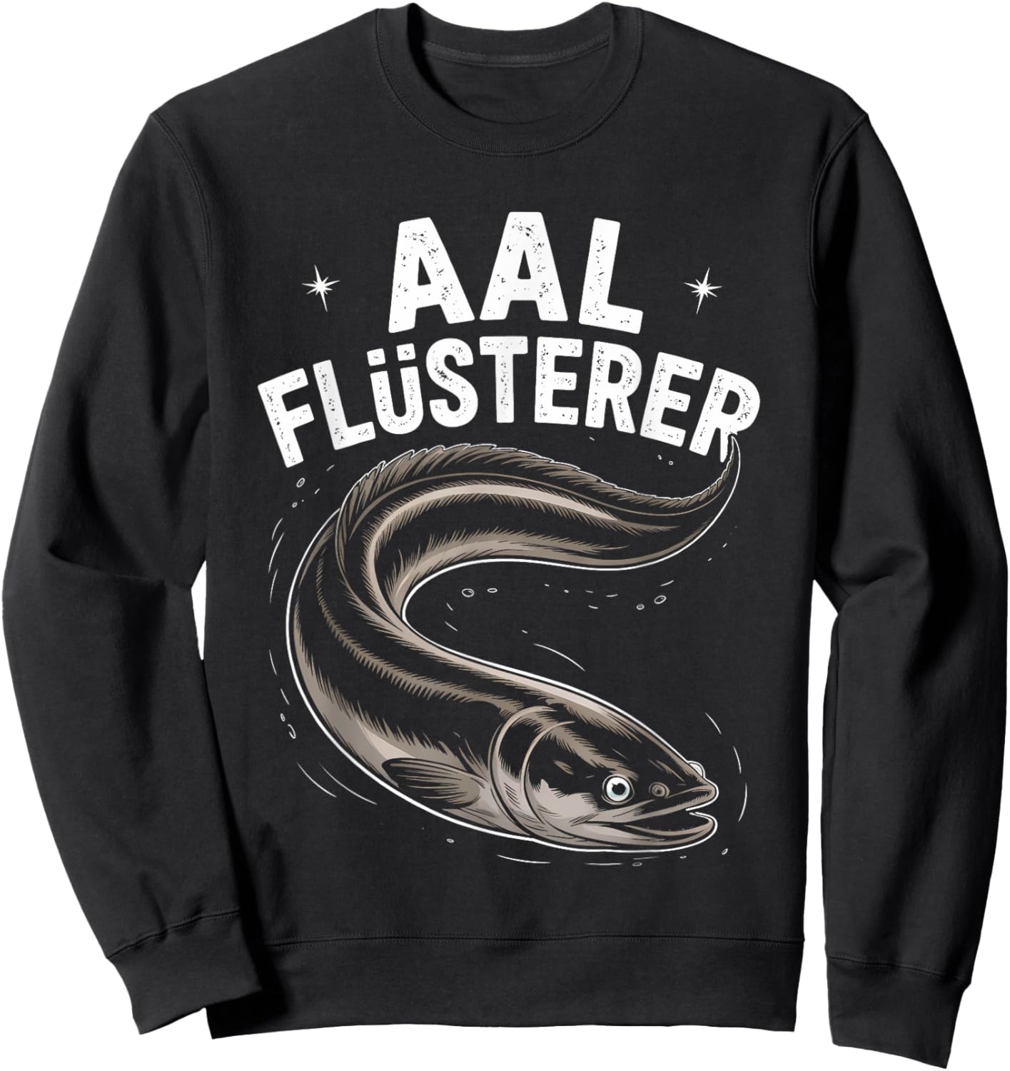 Aalflüsterer Angler Geschenk Lustig Fischer Angeln Aal Sweatshirt - Sweatshirt | Black