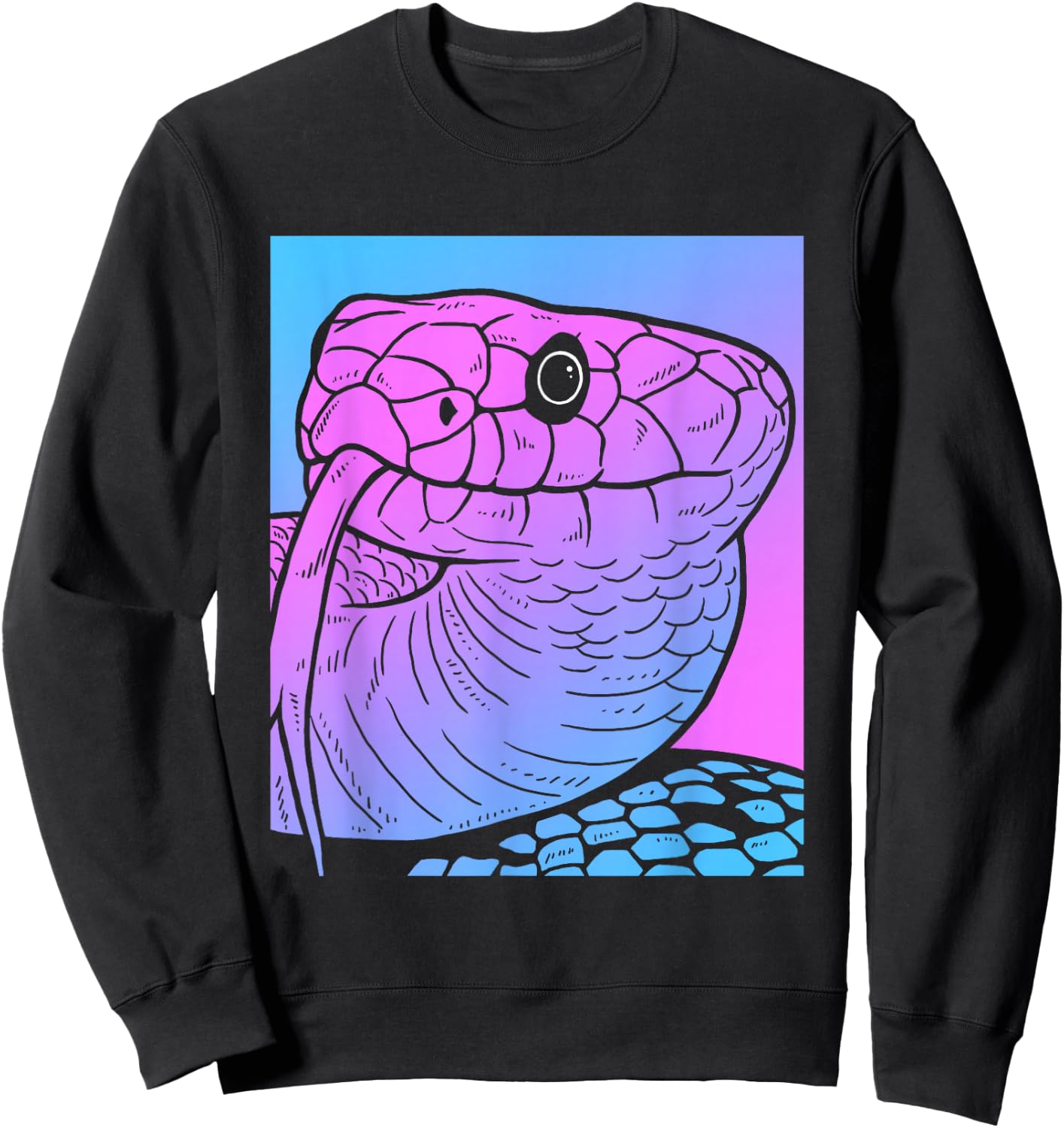 Vaporwave Snake Aesthetic Pastel Goth Serpent Sweatshirt - Sweatshirt | Black