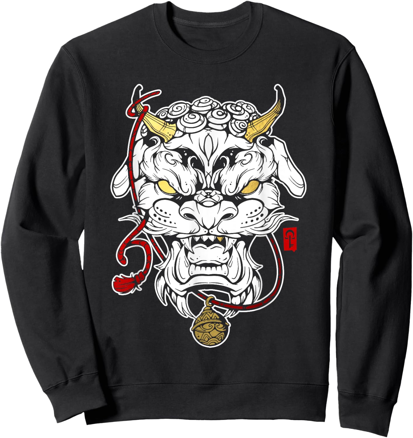Chinese guardian lion Foo Dog Men Women Sweatshirt - Sweatshirt | Black