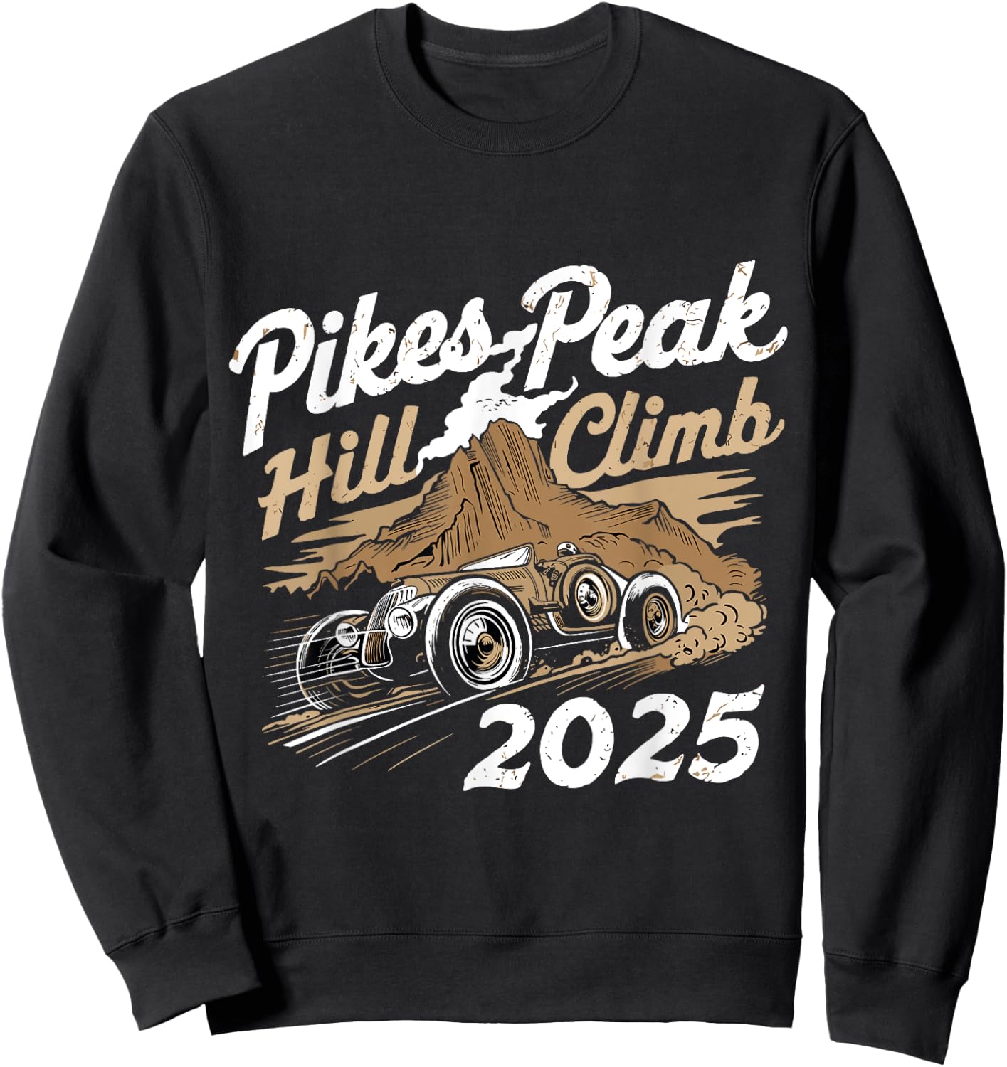 Pikes Peak Hill Climb Funny Colorado Car Race Retro Souvenir Sweatshirt - Sweatshirt | Black