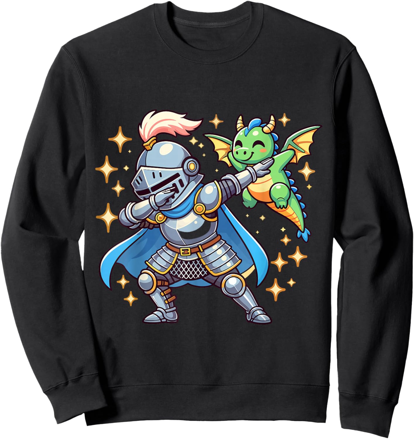 Dabbing Dragon Knight Shirt Ren Faire Funny Medieval Fantasy Sweatshirt - Sweatshirt | Black