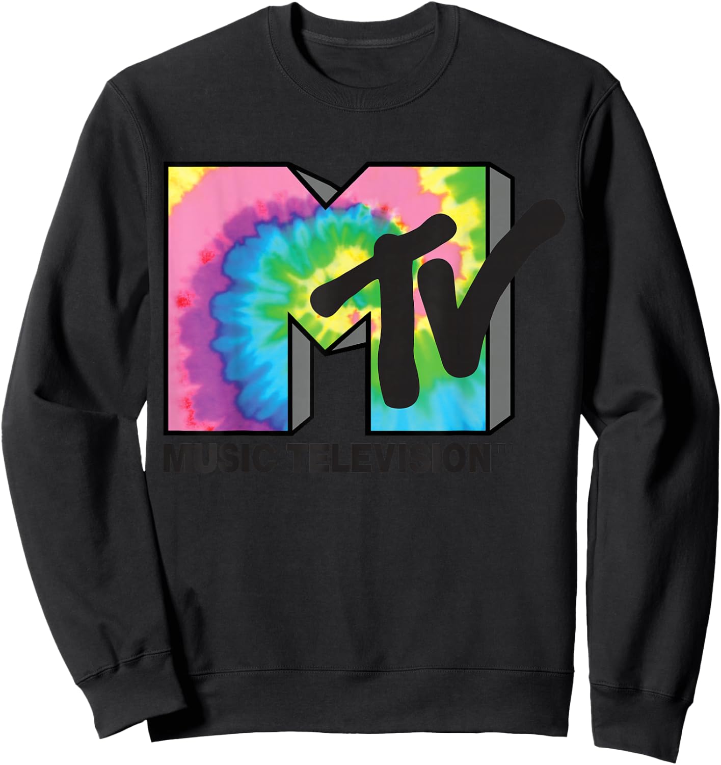 MTV Logo Rainbow Tie-dye Sweatshirt - Sweatshirt | Black