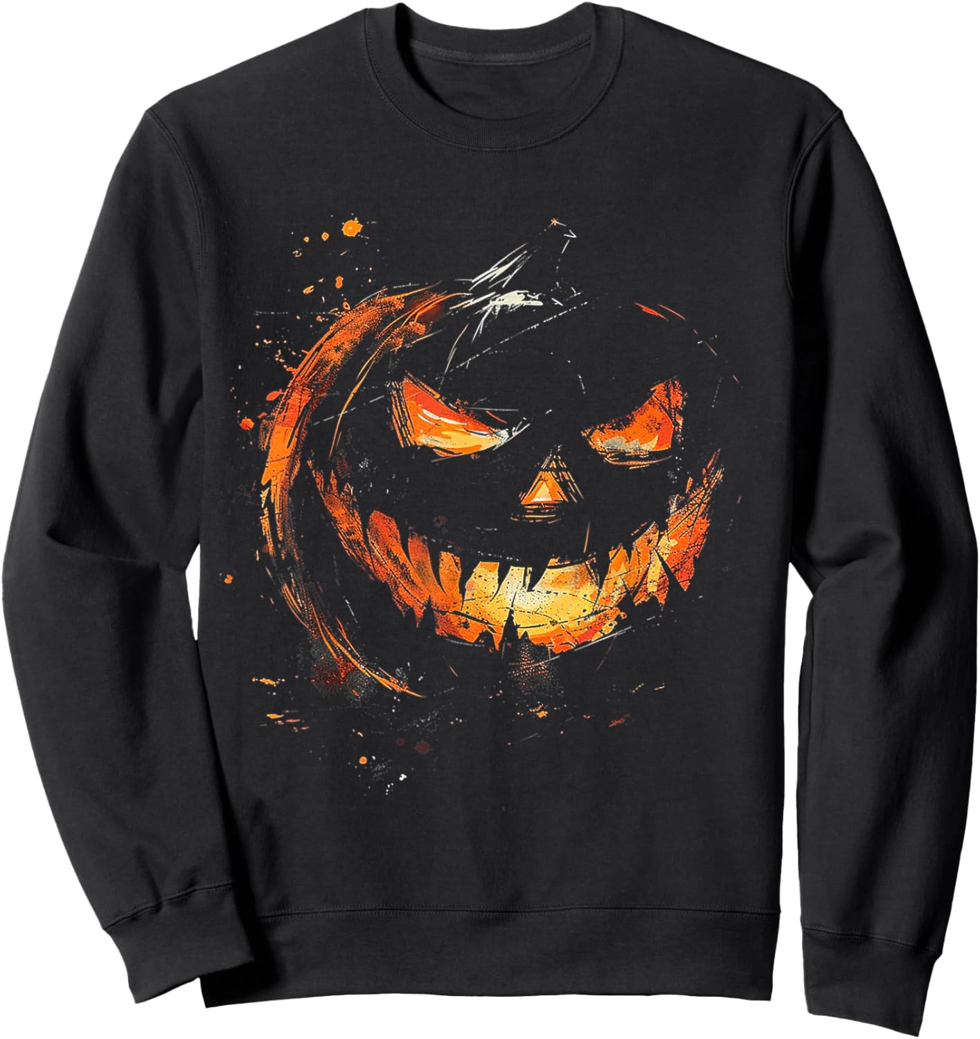 Pumpkin Costume Halloween Spooky Art Pumpkin Sweatshirt - Sweatshirt | Black