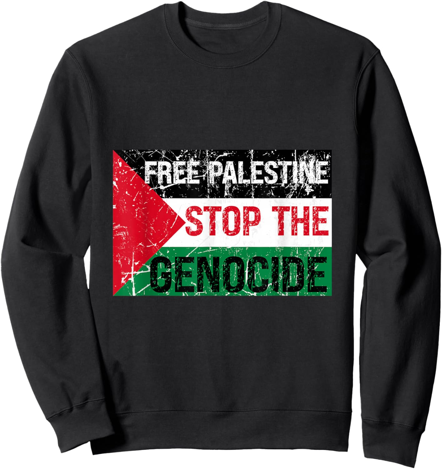 Supporting Freedom: Free Palestine Stop The Genocide Sweatshirt - Sweatshirt | Black
