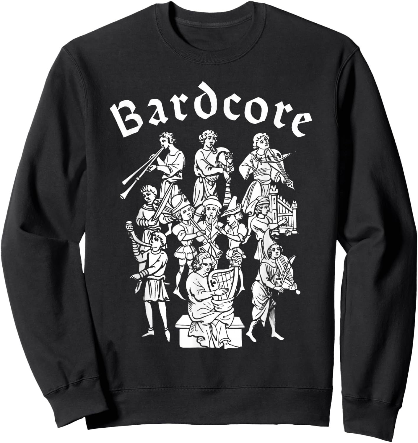Bardcore Medieval Song Instrument Bard Sweatshirt - Sweatshirt | Black