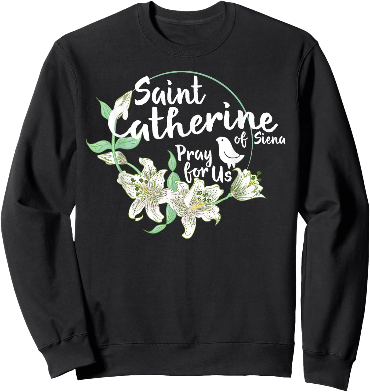 St.Catherine of Siena Catholic Purity Girls Teens Sweatshirt - Sweatshirt | Black