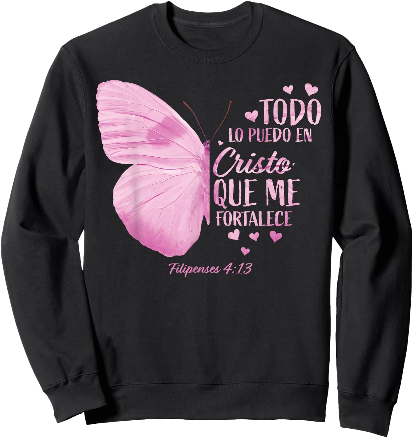 Christian Gift Women Spanish Religious Verse Sayings Her Mom Sweatshirt - Sweatshirt | Black