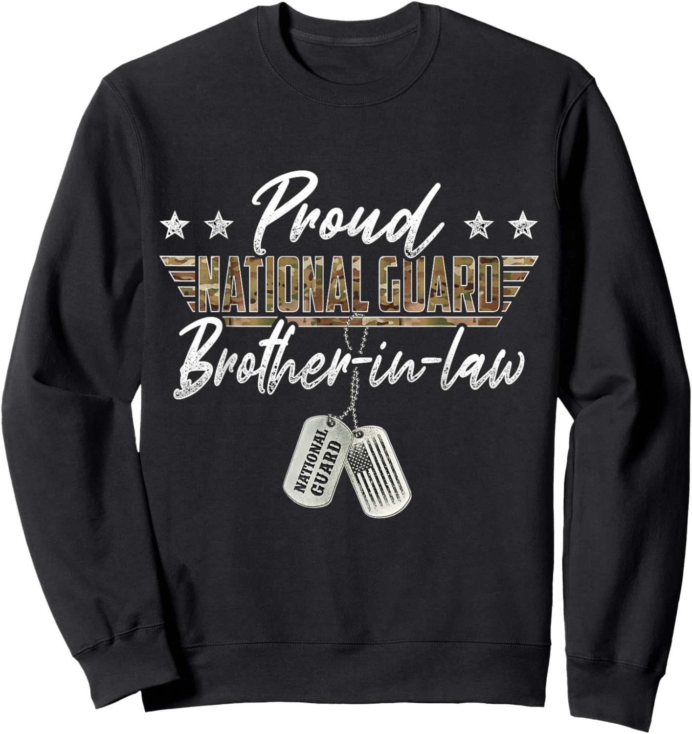 Proud National Guard Brother-In-Law US National Guard Family Sweatshirt - Sweatshirt | Black