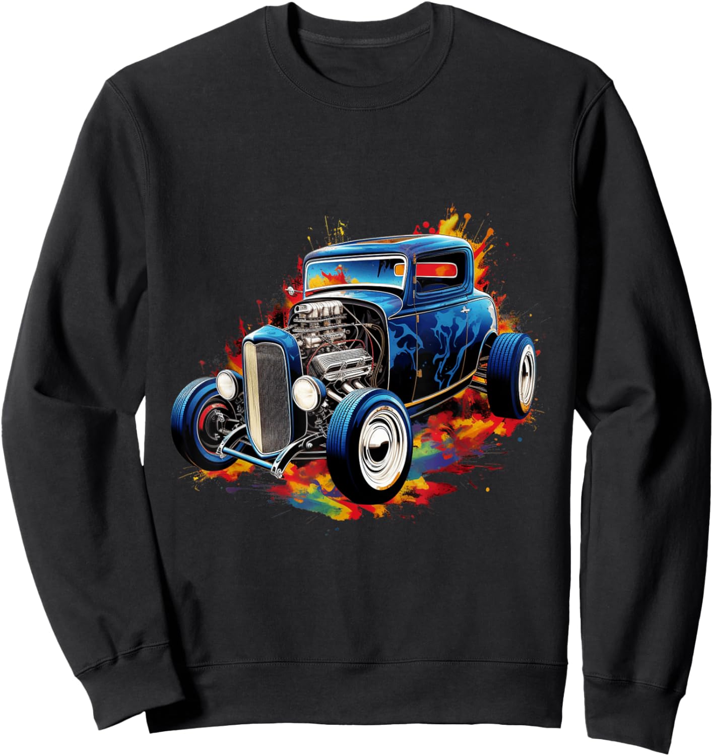 Hot Rod Rat Rod Vintage Classic Car Men Sweatshirt - Sweatshirt | Black