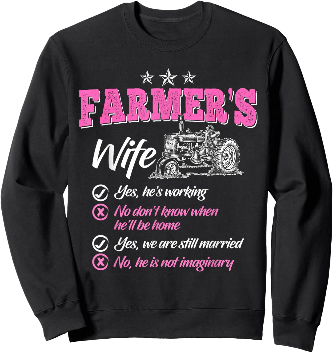 Funny Farmer Shirt Women Wife of a Farmer Rancher Sweatshirt - Sweatshirt | Black