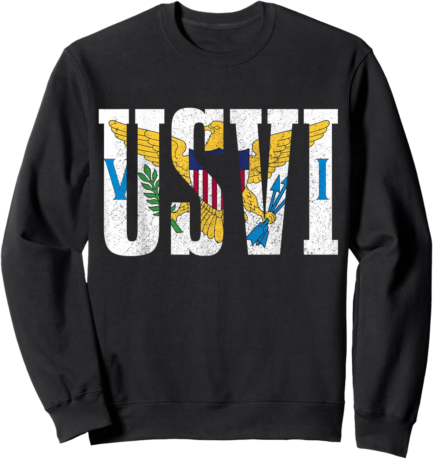 US Virgin Islands USVI Flag Pride Souvenir Sweatshirt - Sweatshirt | Black