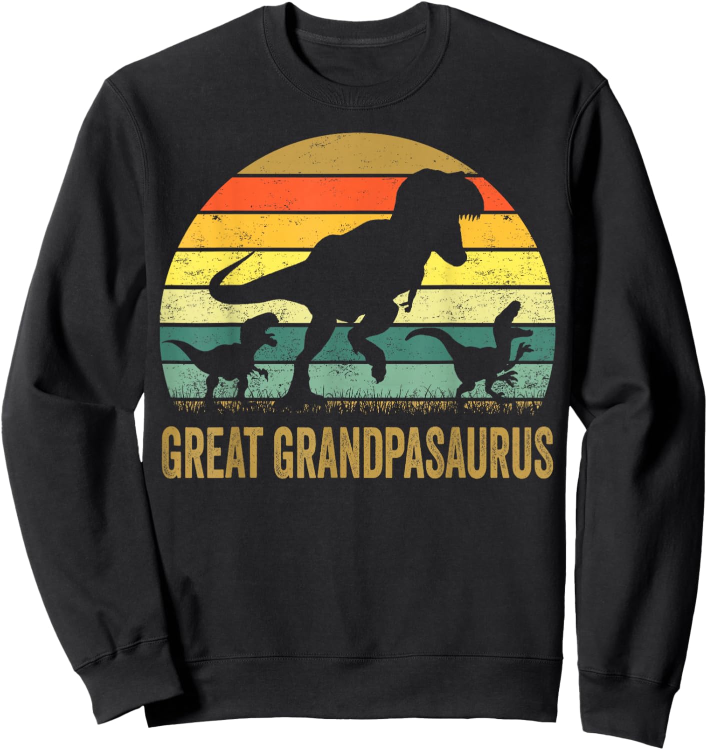 Great Grandpa Dinosaur T Rex Great Grandpasaurus 2 kids Sweatshirt - Sweatshirt | Black