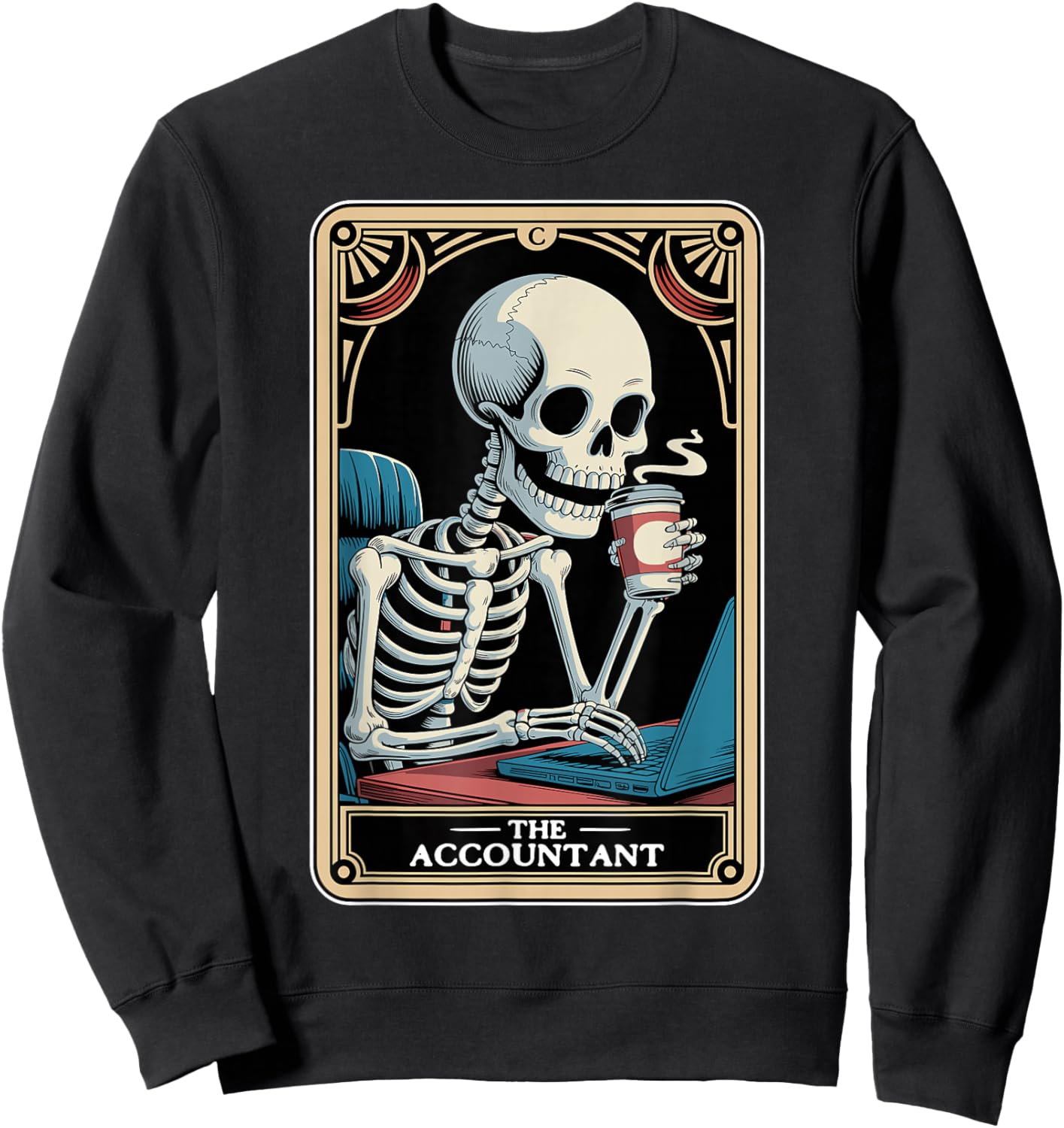 The Accountant Tarot Card Funny Accounting CPA Bookkeeper Sweatshirt - Sweatshirt | Black