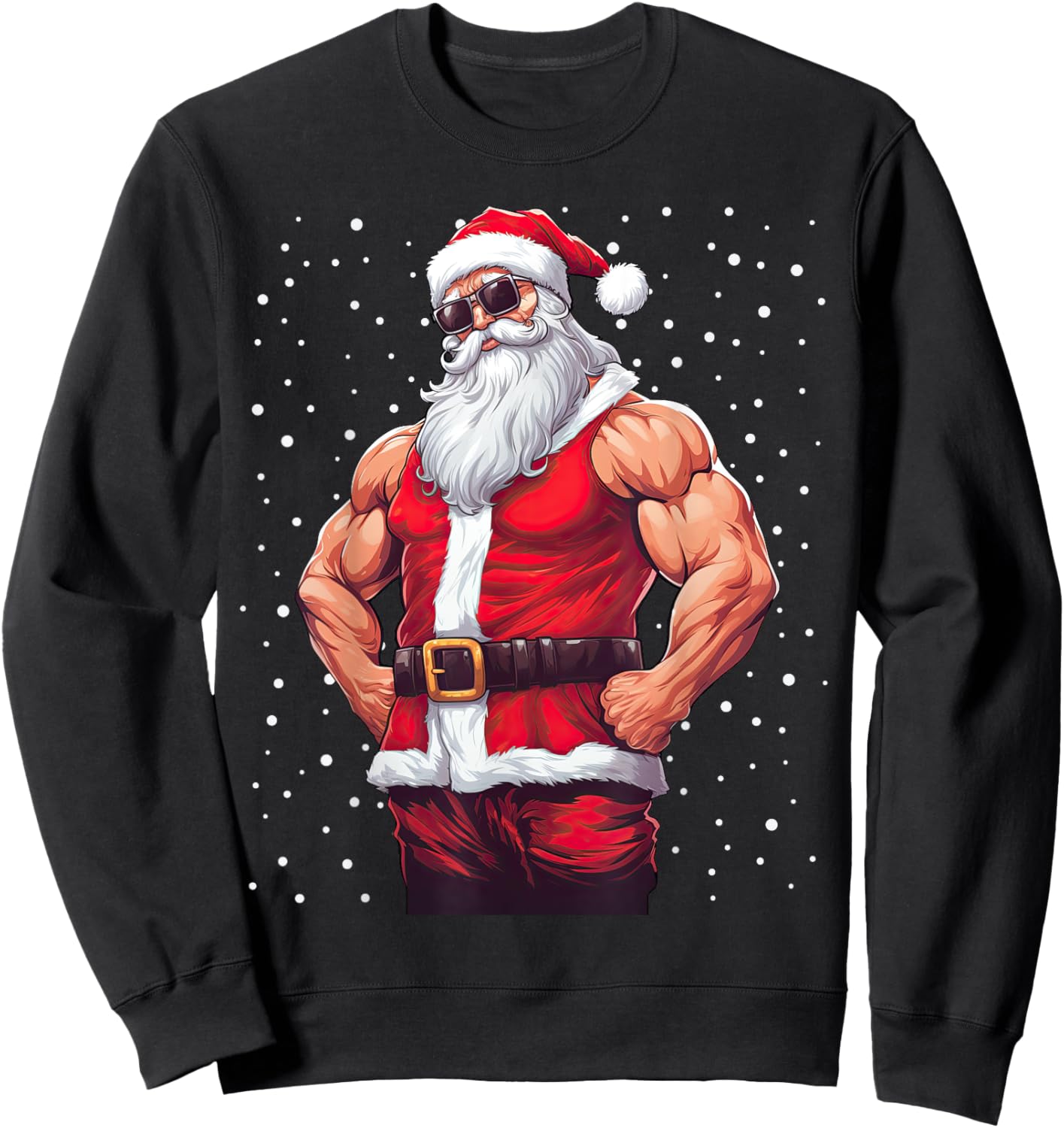 Santa Claus Bodybuilding Fitness Gym Xmas Snow Sweatshirt - Sweatshirt | Black