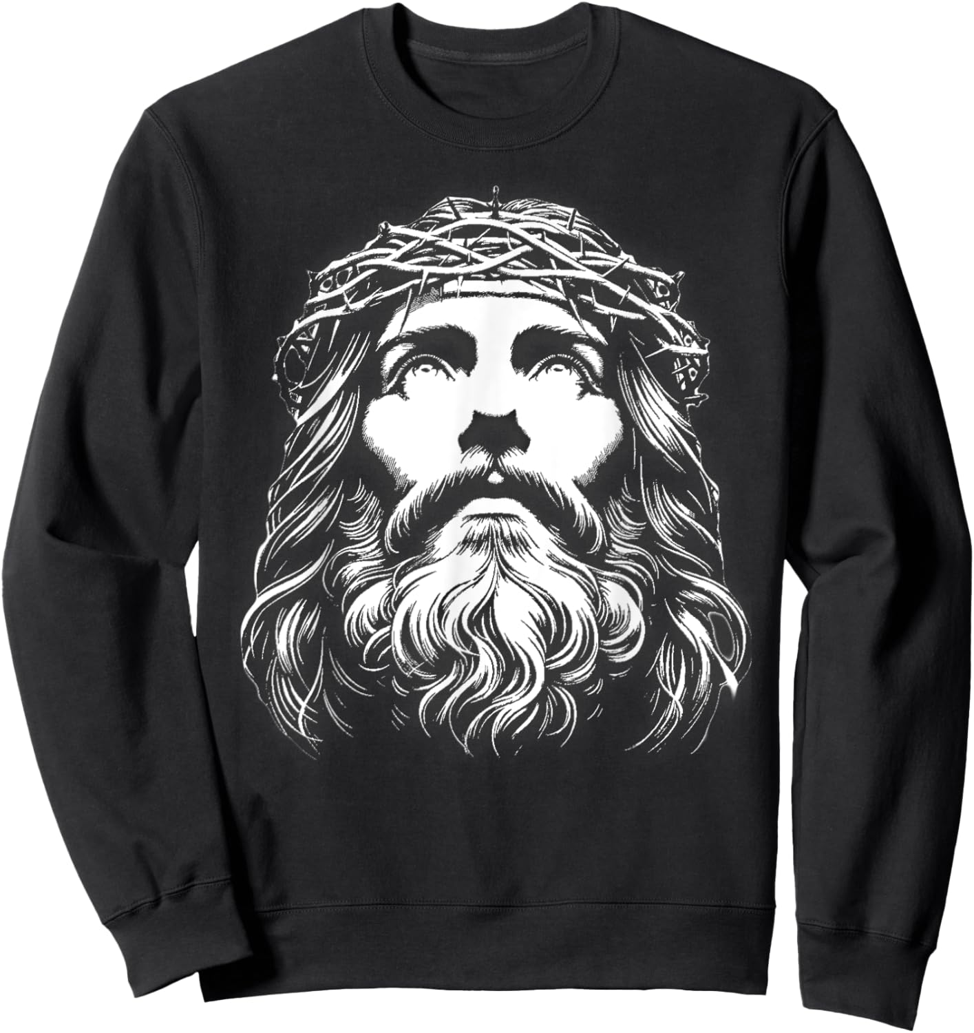 Face of Jesus Catholic Sweatshirt - Sweatshirt | Black