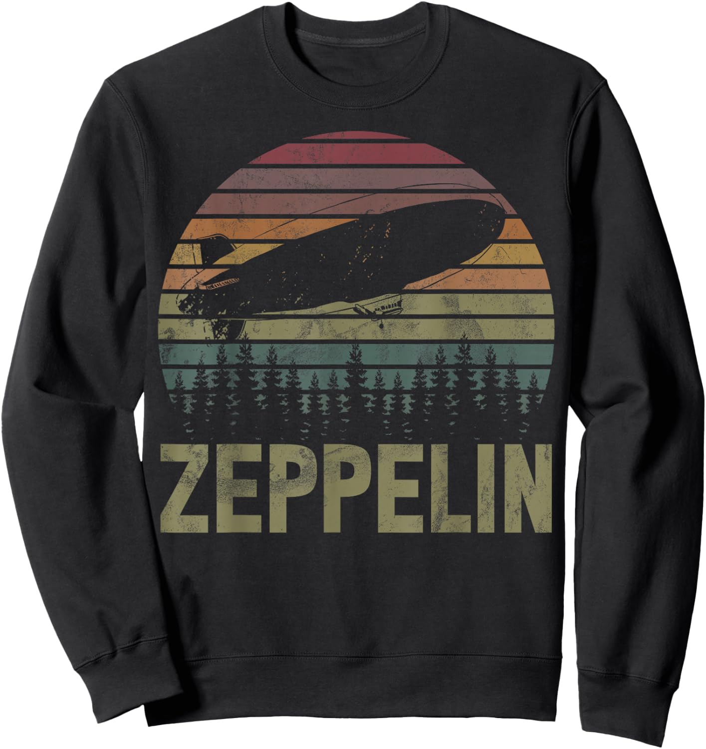 Retro Zeppelin 70s 80s Dirigible Airship Zepelin Zepplin Sweatshirt - Sweatshirt | Black