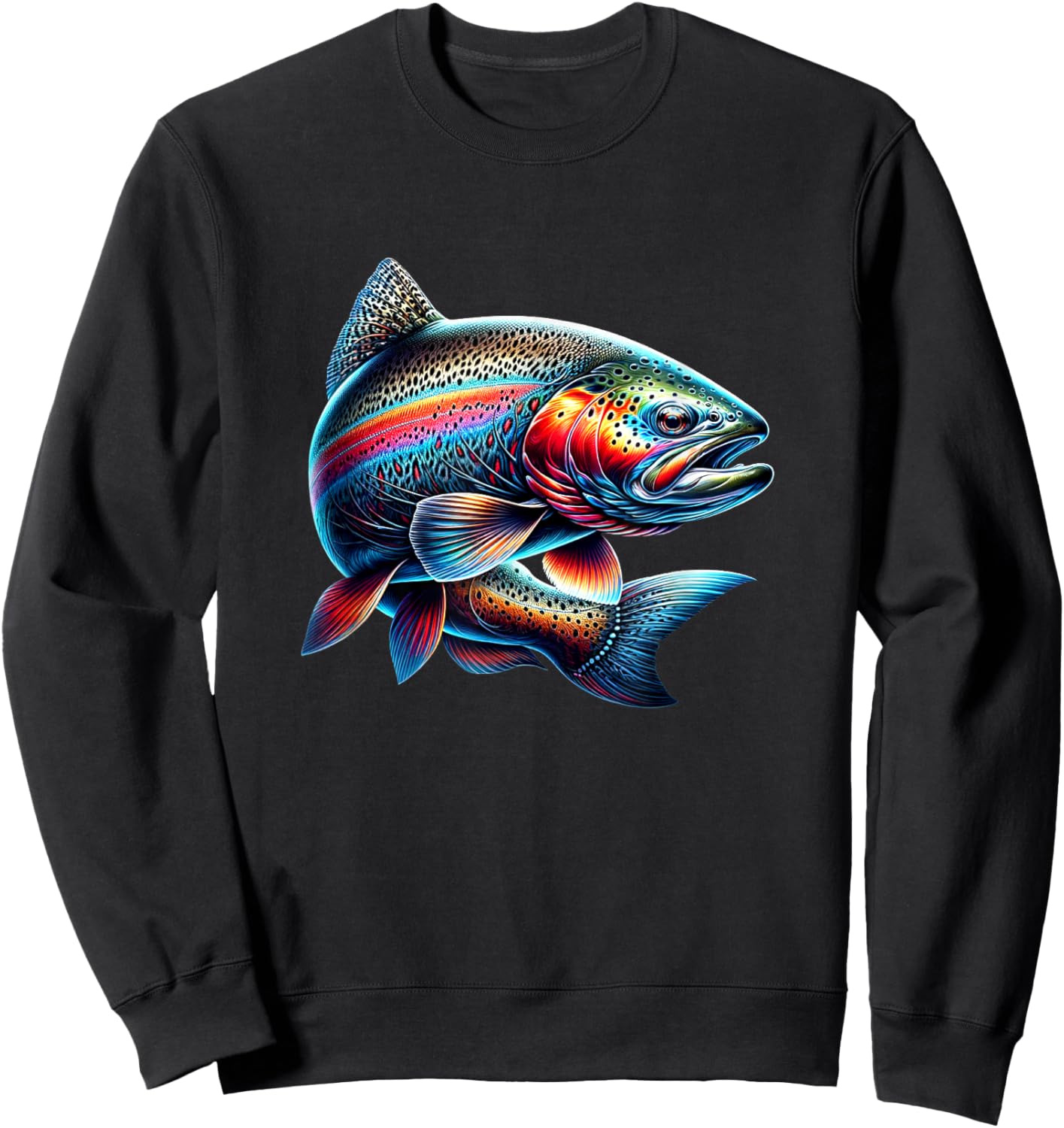 Rainbow Trout Fishing Sweatshirt - Sweatshirt | Black