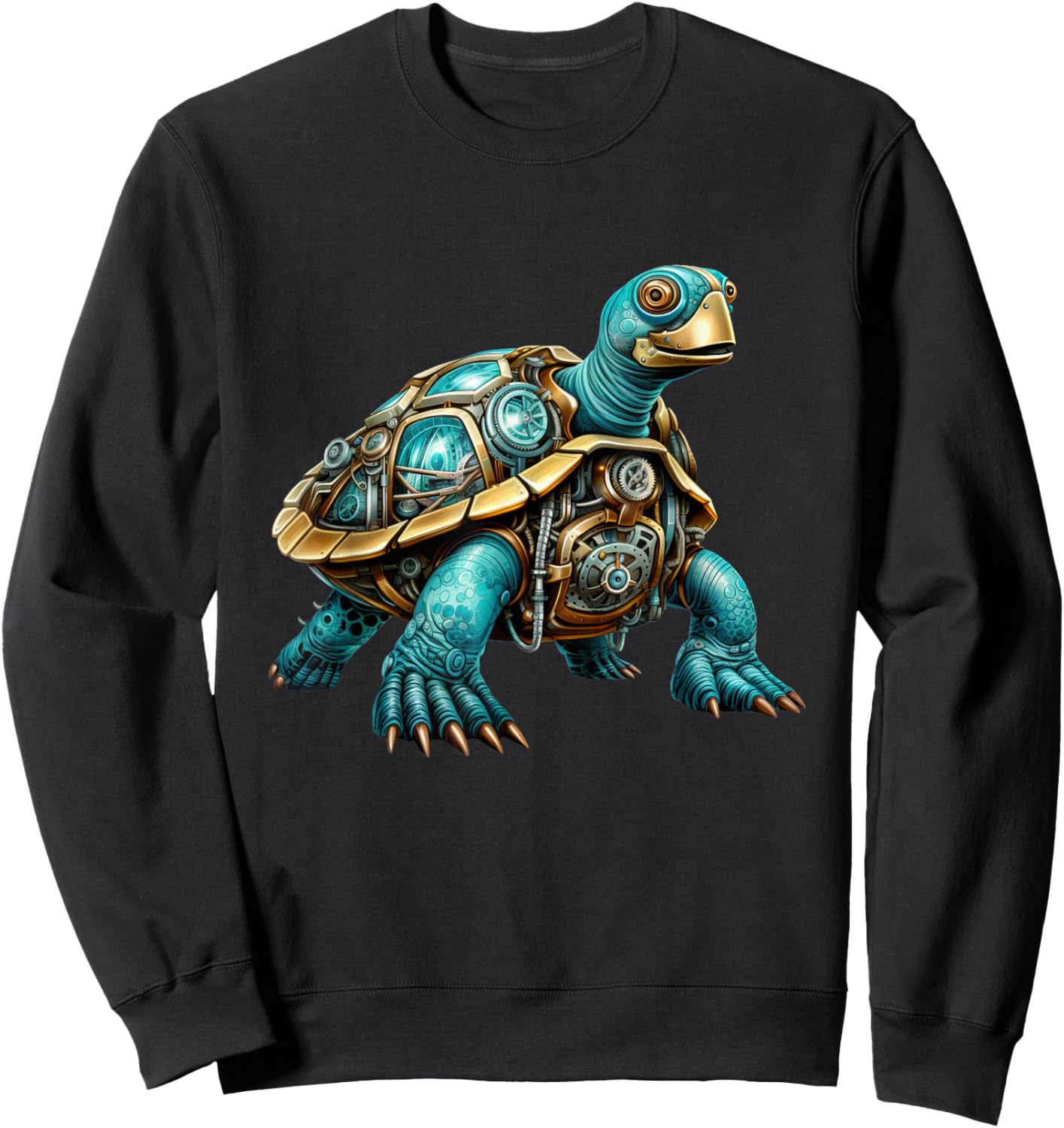 Steampunk Sea Animal Turtle Lover Vintage Tortoise Sweatshirt - Sweatshirt | Black