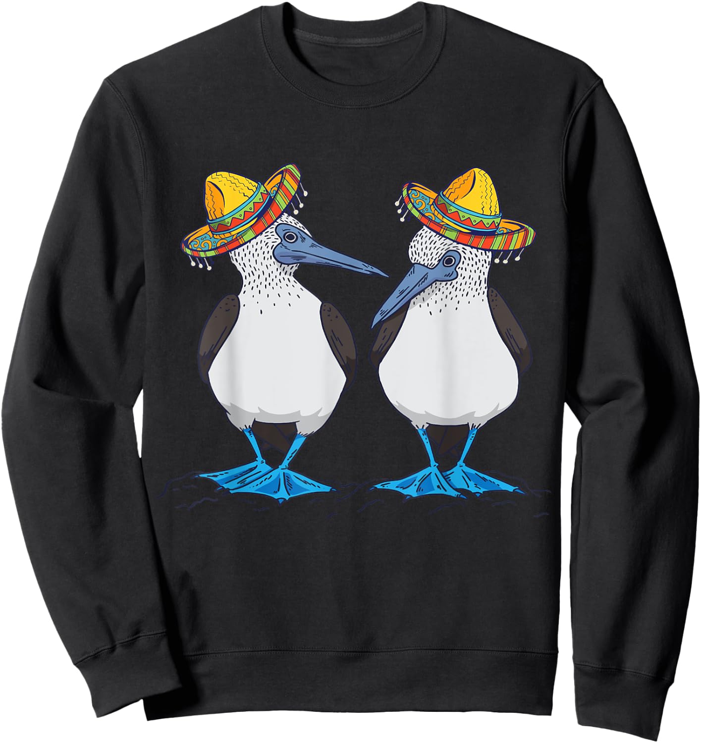 Blue Footed Booby Sombrero Mexican Blue Footed Boobies Sweatshirt - Sweatshirt | Black