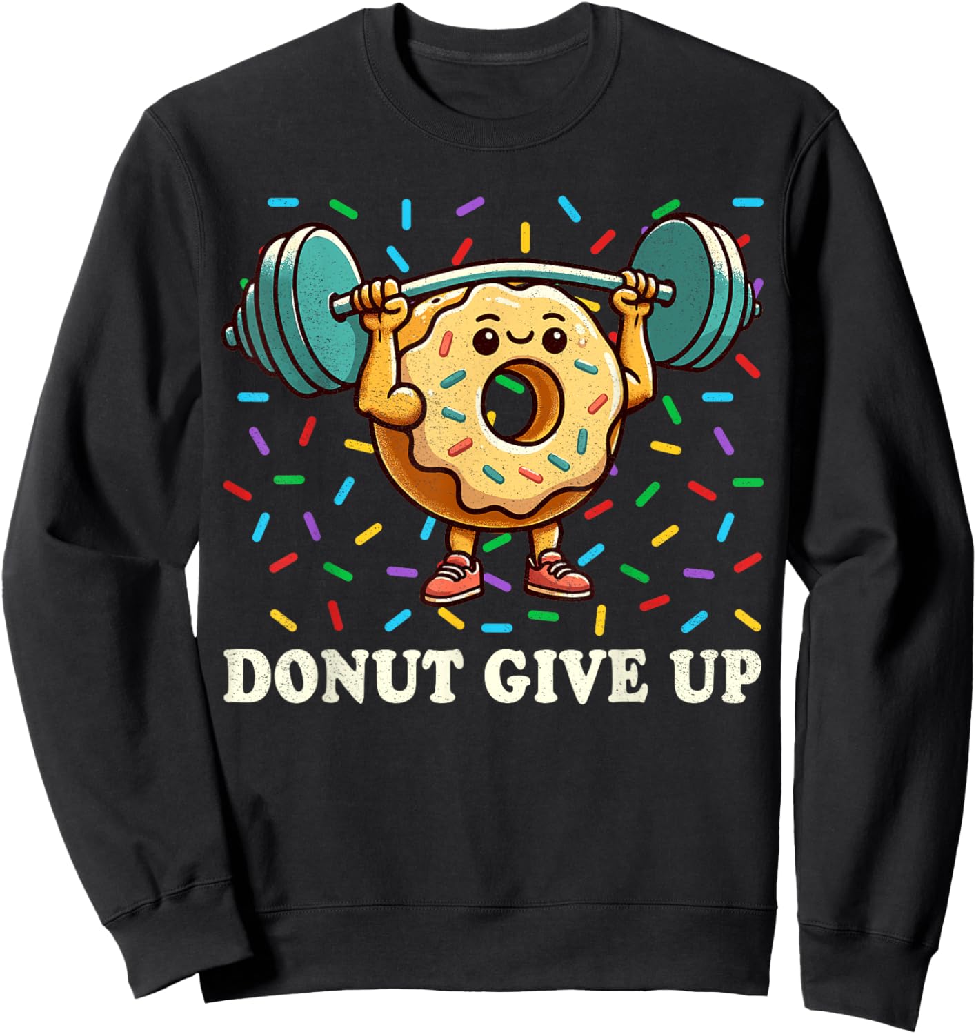 Weightlifting - Funny Fitness Workout Gym Donut Lover Sweatshirt - Sweatshirt | Black