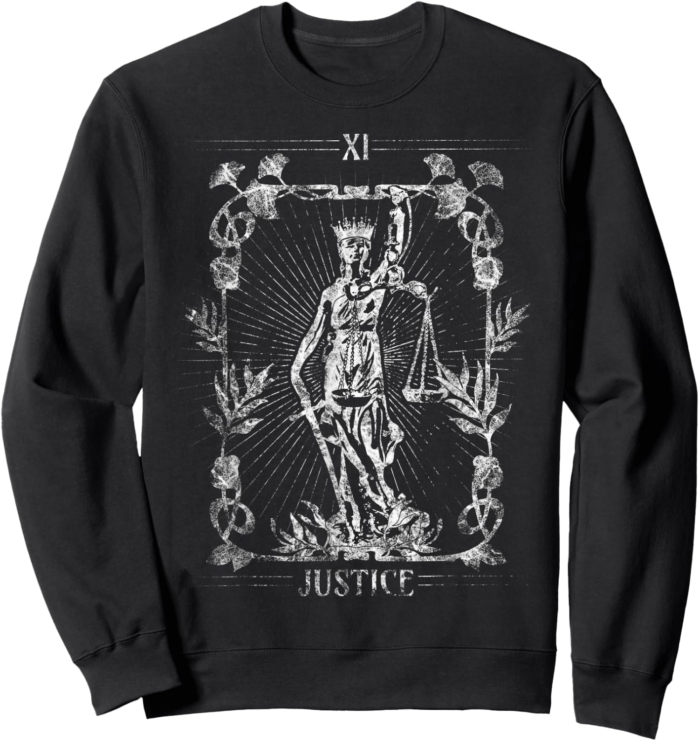 Justice Tarot Card Vintage Gothic Retro Style Sweatshirt - Sweatshirt | Black