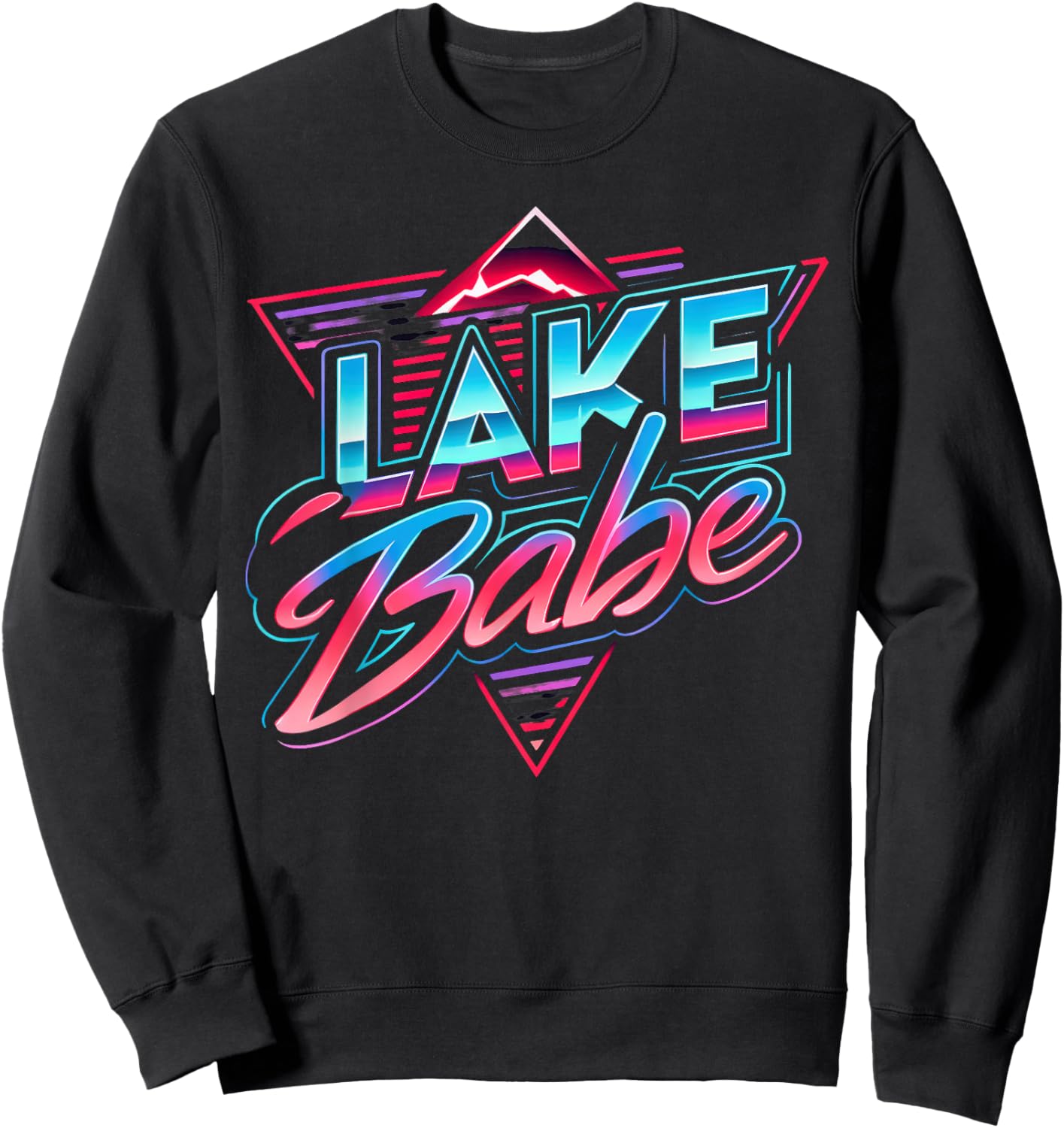 Retro Lake Babe Summer Holiday Outdoors By The Lake Sweatshirt - Sweatshirt | Black