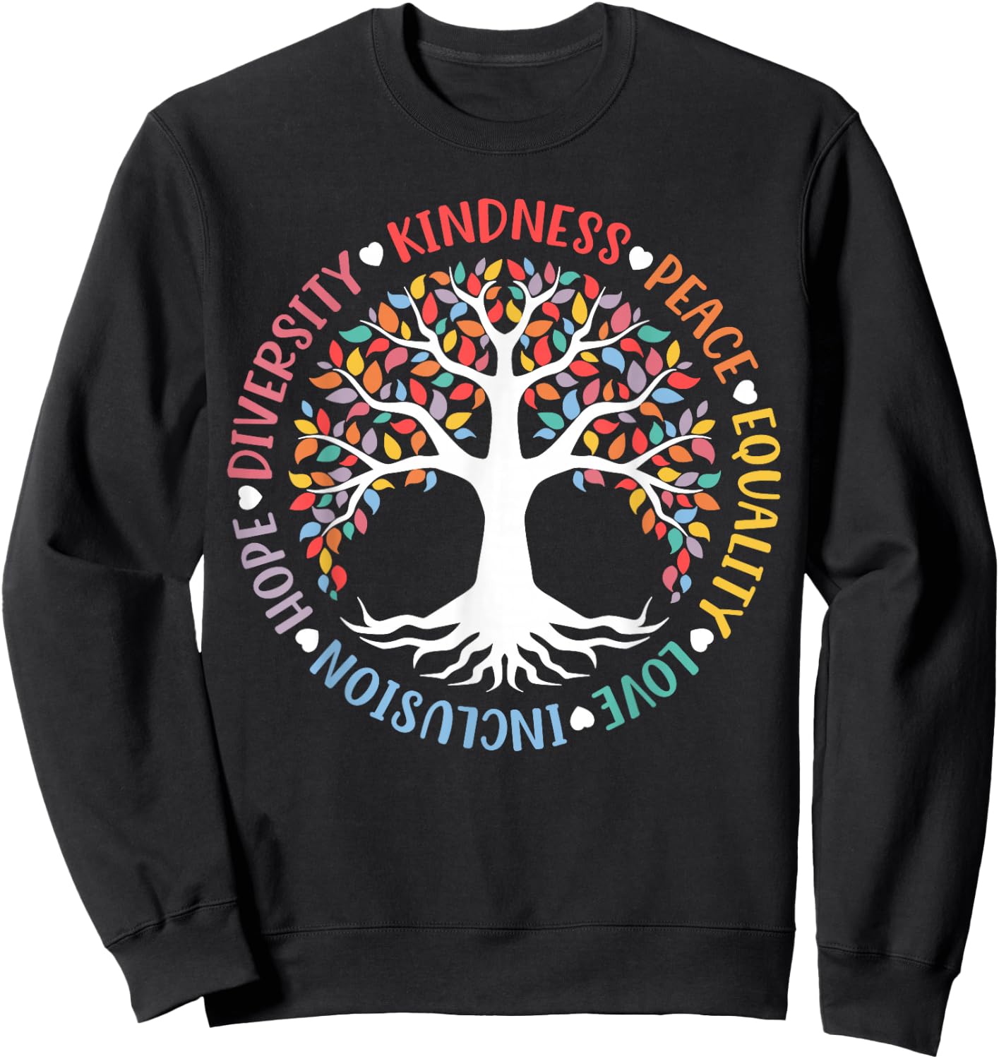 World Peace Supporter Retro Women Men Apparel Kindness Peace Equality Love Inclusion Hope Diversity Retro Sweatshirt - Sweatshirt | Black