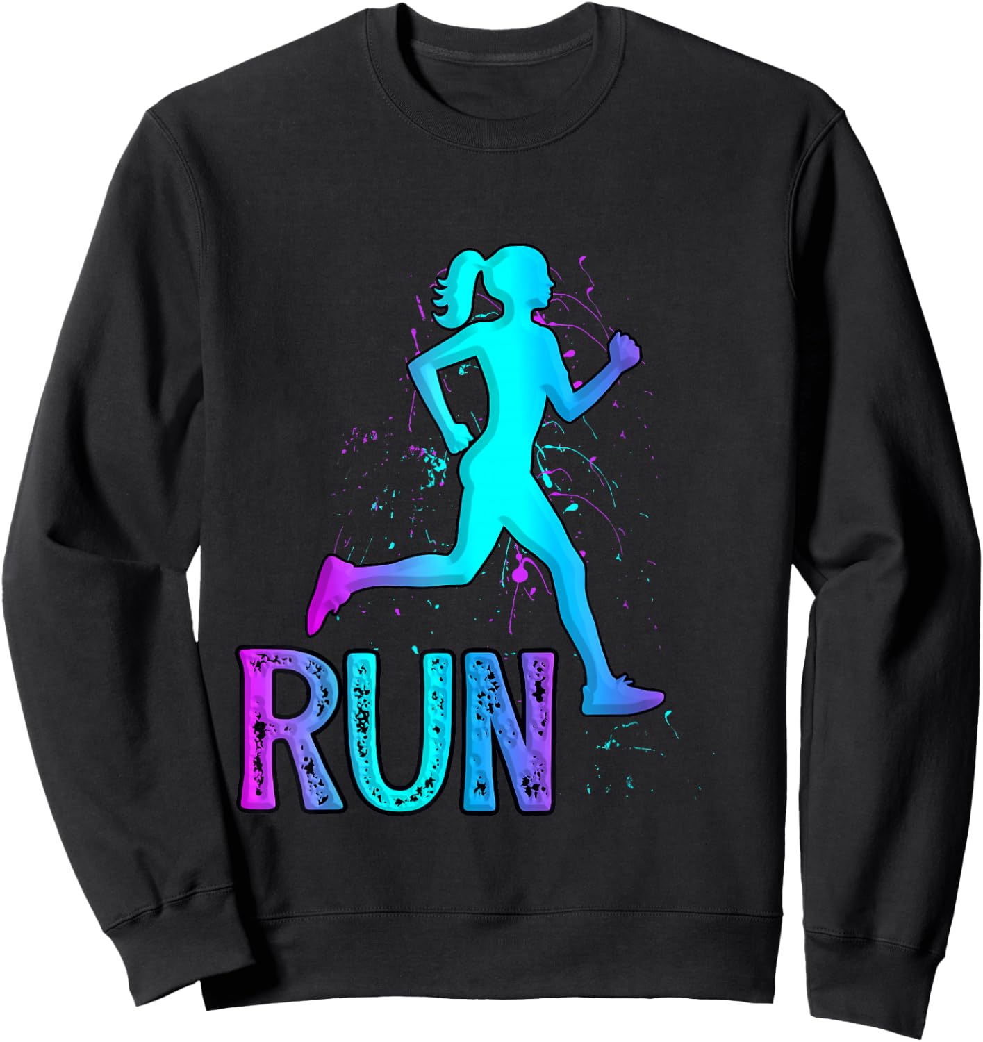 Running Girl for girls runners Sweatshirt - Sweatshirt | Black